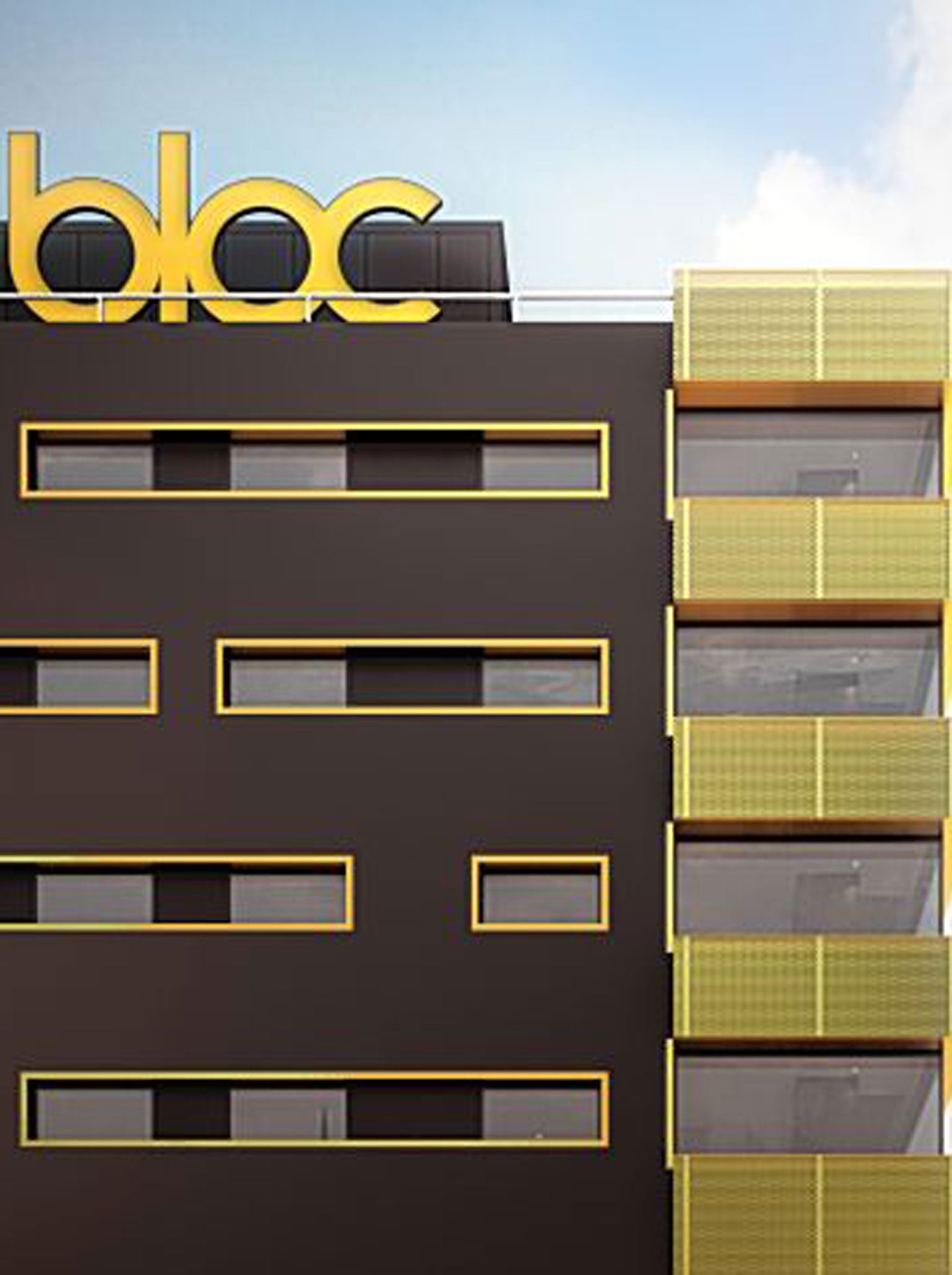 Bloc, Gatwick: An exterior view