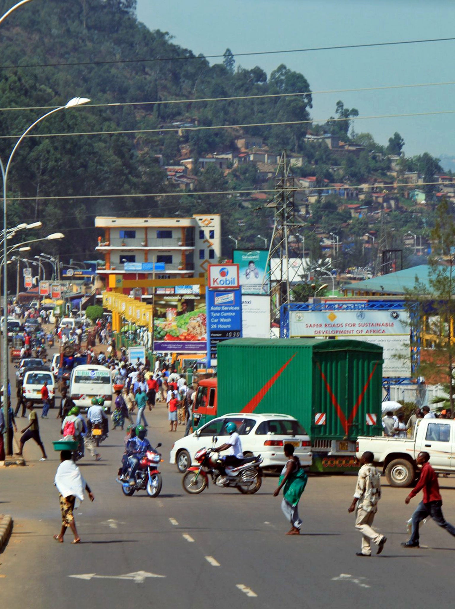 In the fast lane: the pace of Rwanda's growing economy is evident in the busy capital Kigali