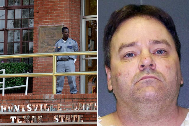Right: Tommy Lynn Sells who was executed for the murder of a teenage girl in Texas; Left: The Texas Department of Criminal Justice Huntsville Unit
