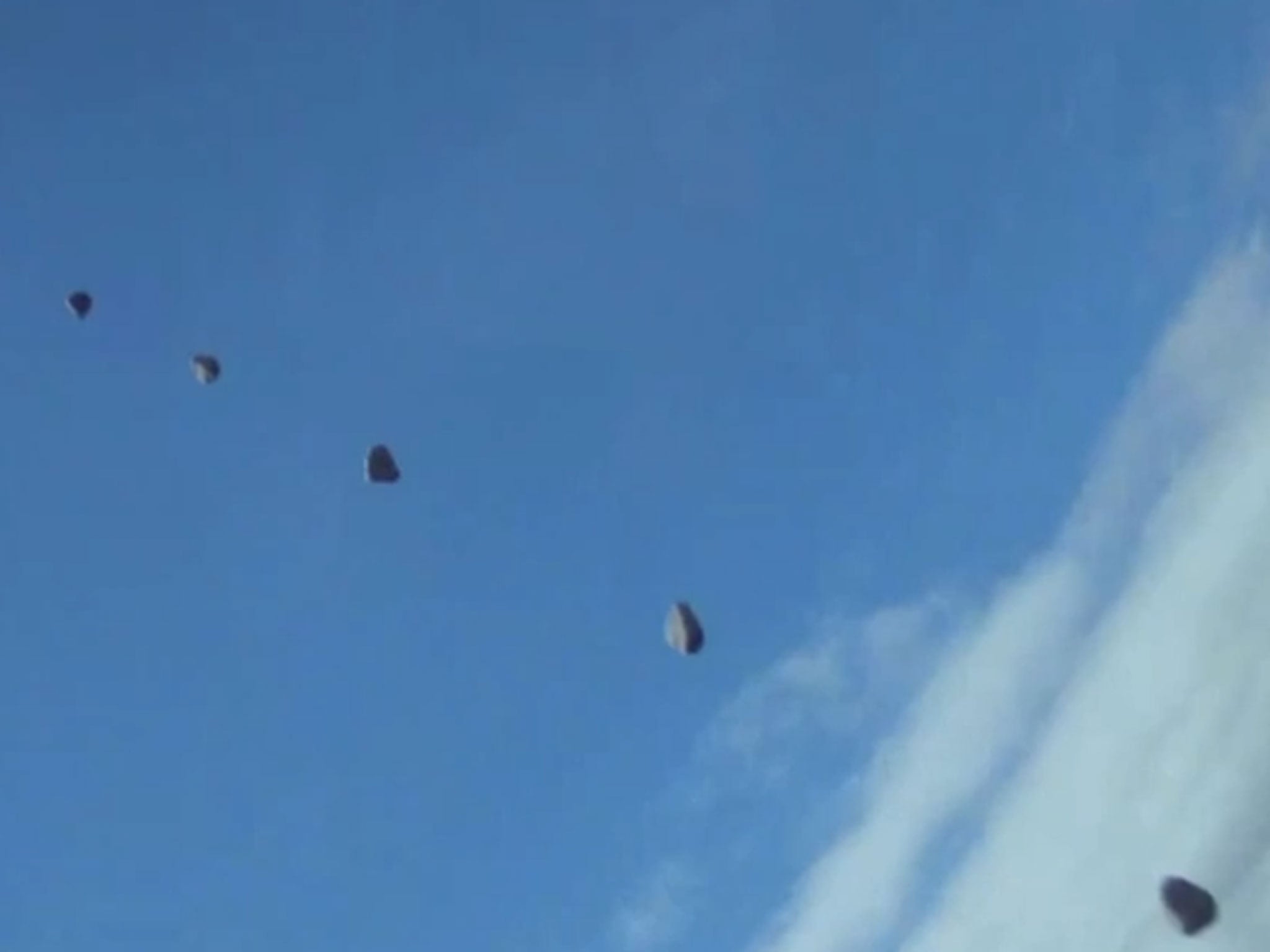 Footage shows the meteorite falling out of the sky just metres from Anders
