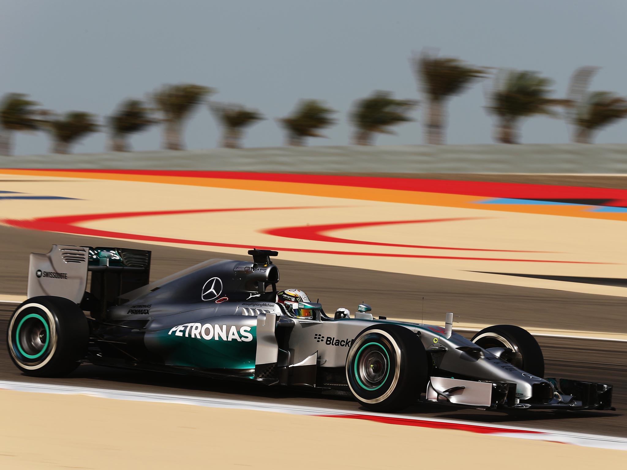 Lewis Hamilton finished the first practice in Bahrain on top