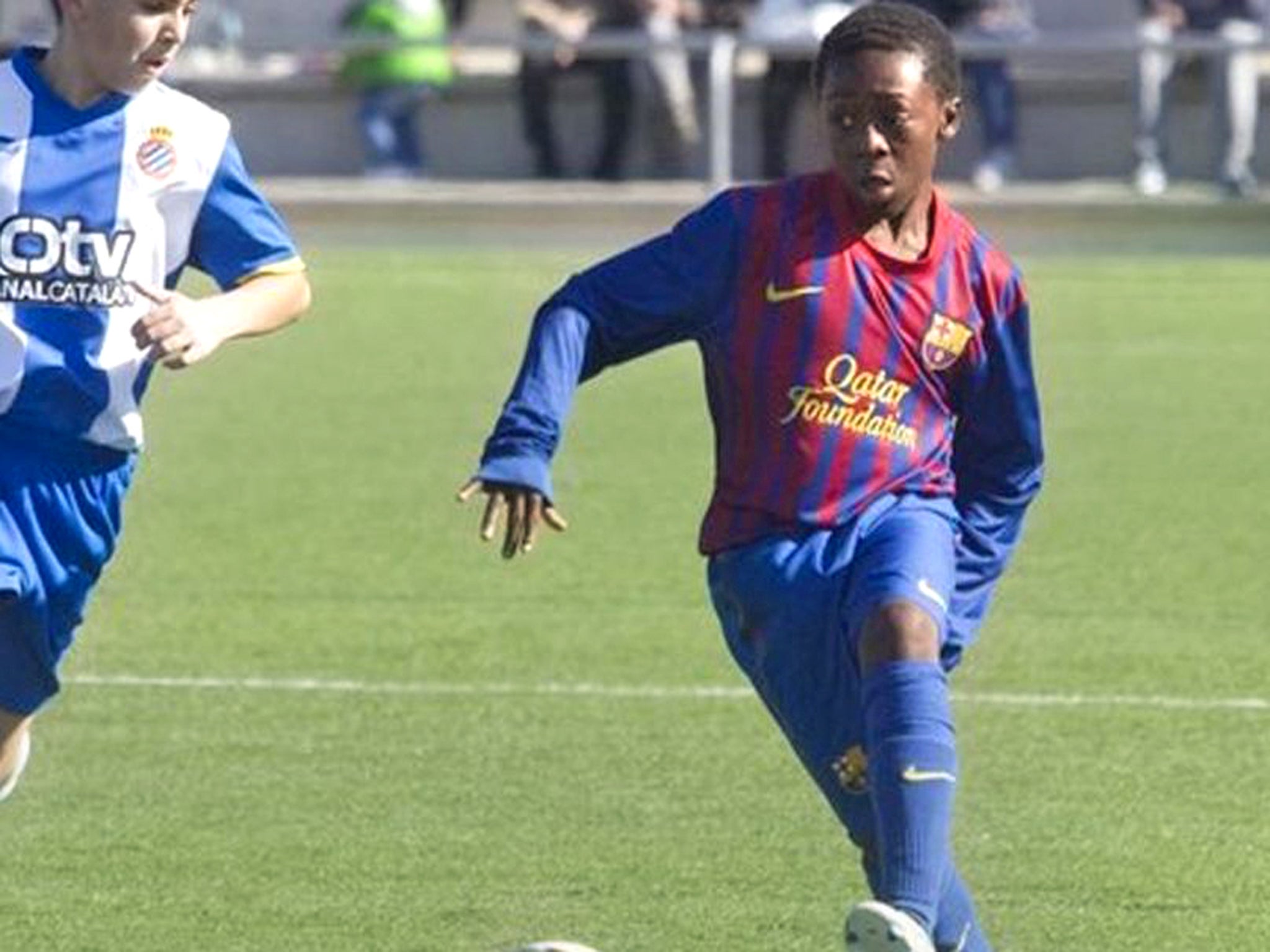 Minor problem: Bobby Adekanye is one of the lads at the centre of the Barça ban