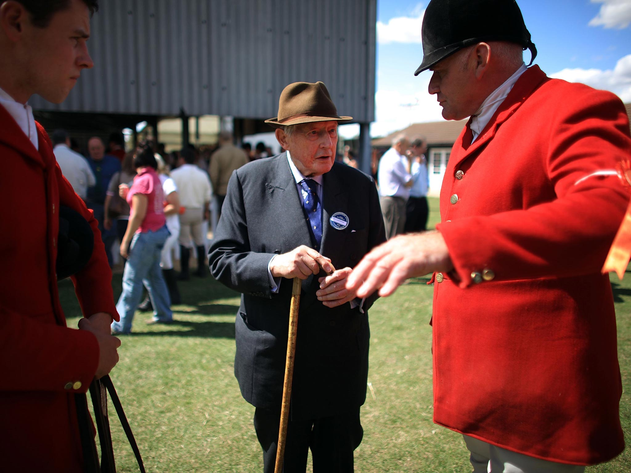 Kimball chats to huntsmen during the Peterborough Festival of Hunting in 2010