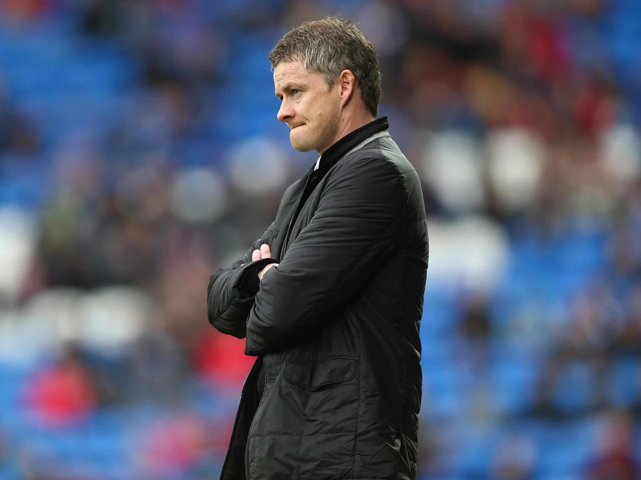 Cardiff manager Ole Gunnar Solskjaer has slowly developed a thousand-yard stare this season