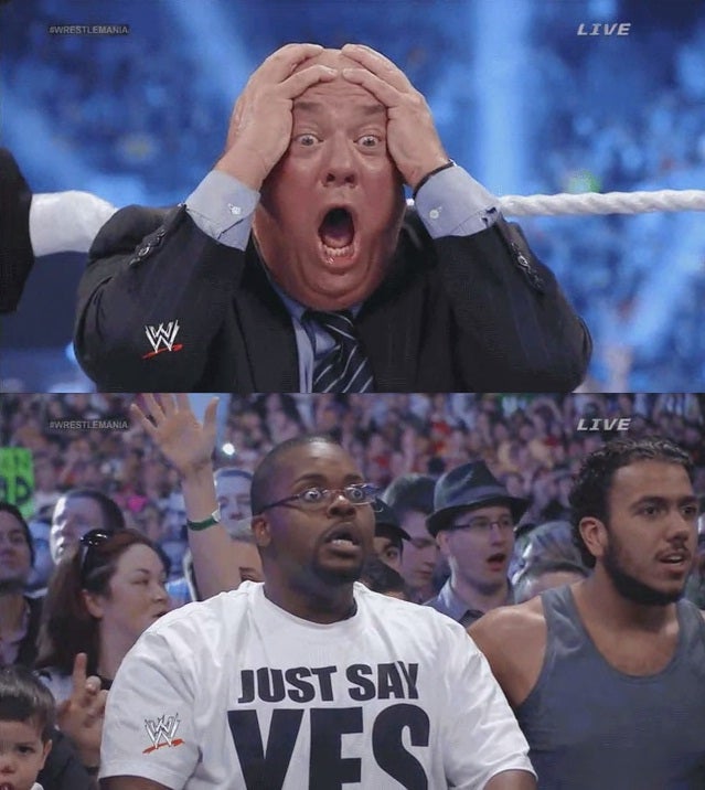 Paul Heyman couldn't believe it, and neither could fans (Picture: Sky)
