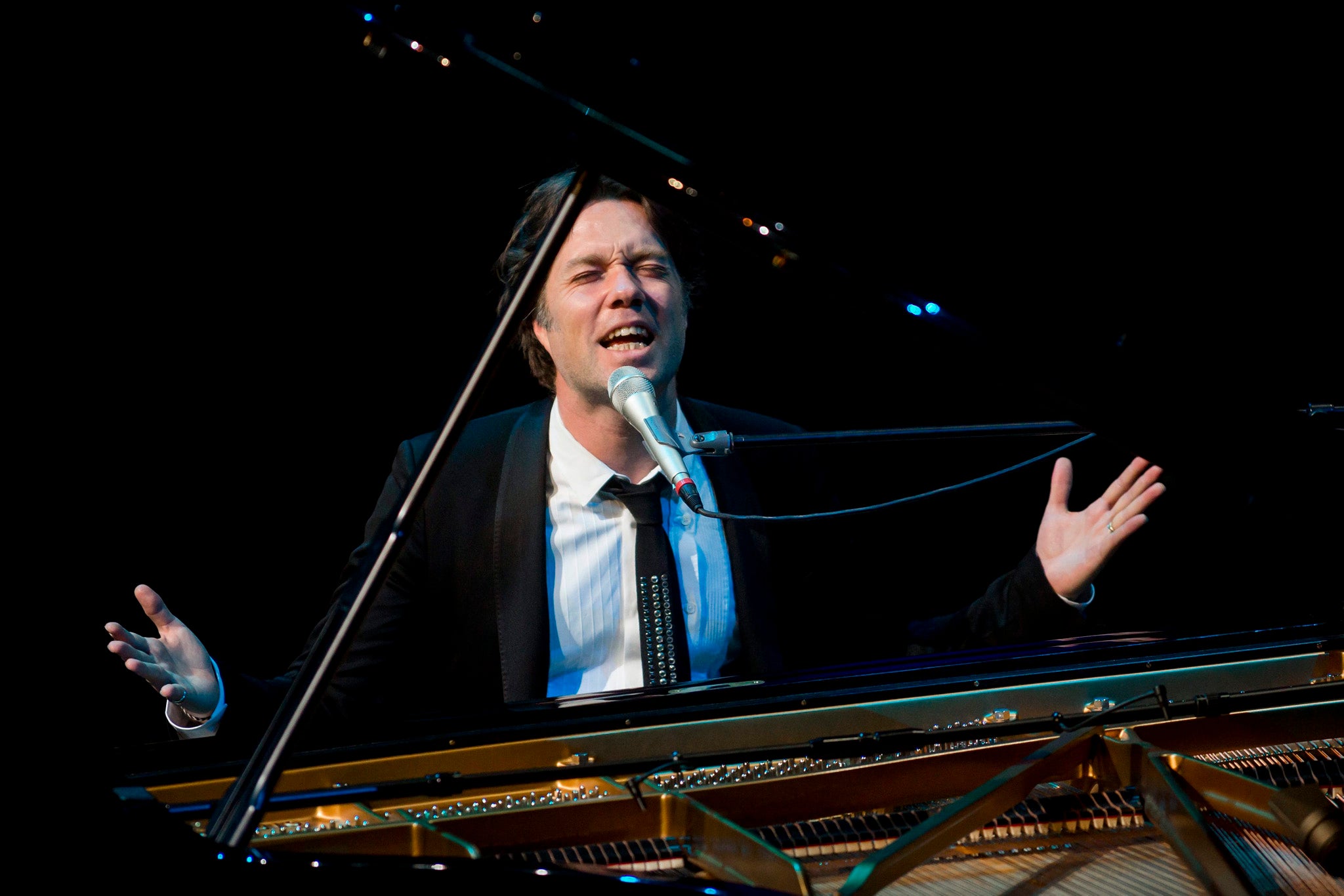 American-Canadian singer Rufus Wainwright performs on stage