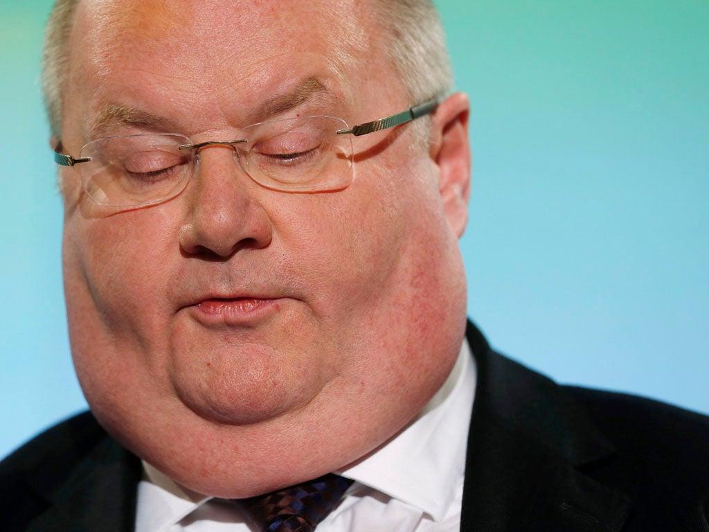 Secretary of State for Communities and Local Government Eric Pickles speaks at the Conservative Party's annual Spring Forum on March 16, 2013 in London, England.