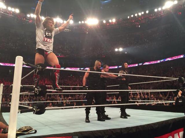 Daniel Bryan stands tall in the ring with The Shield