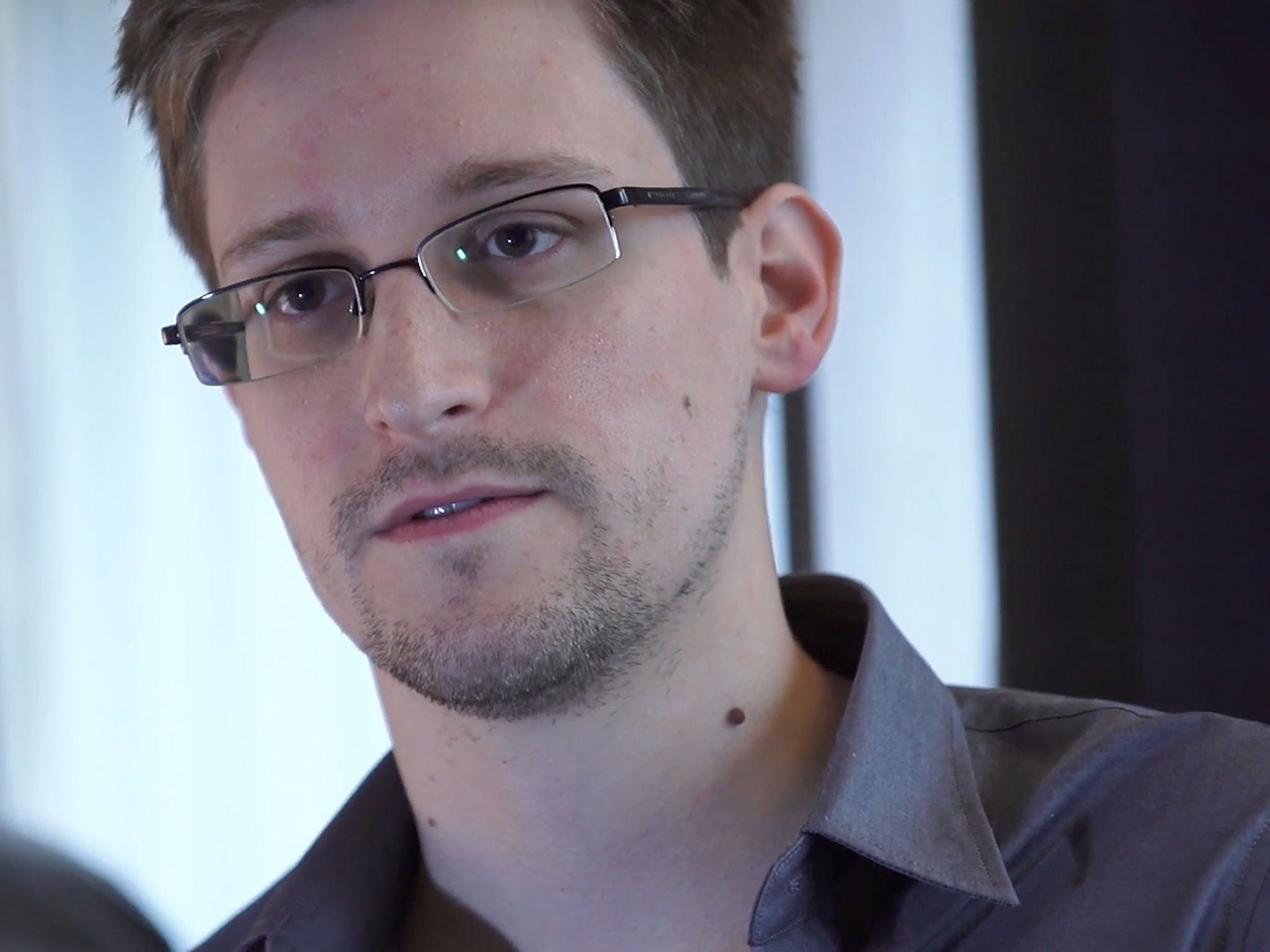Edward Snowden speaks during an interview in Hong Kong. 