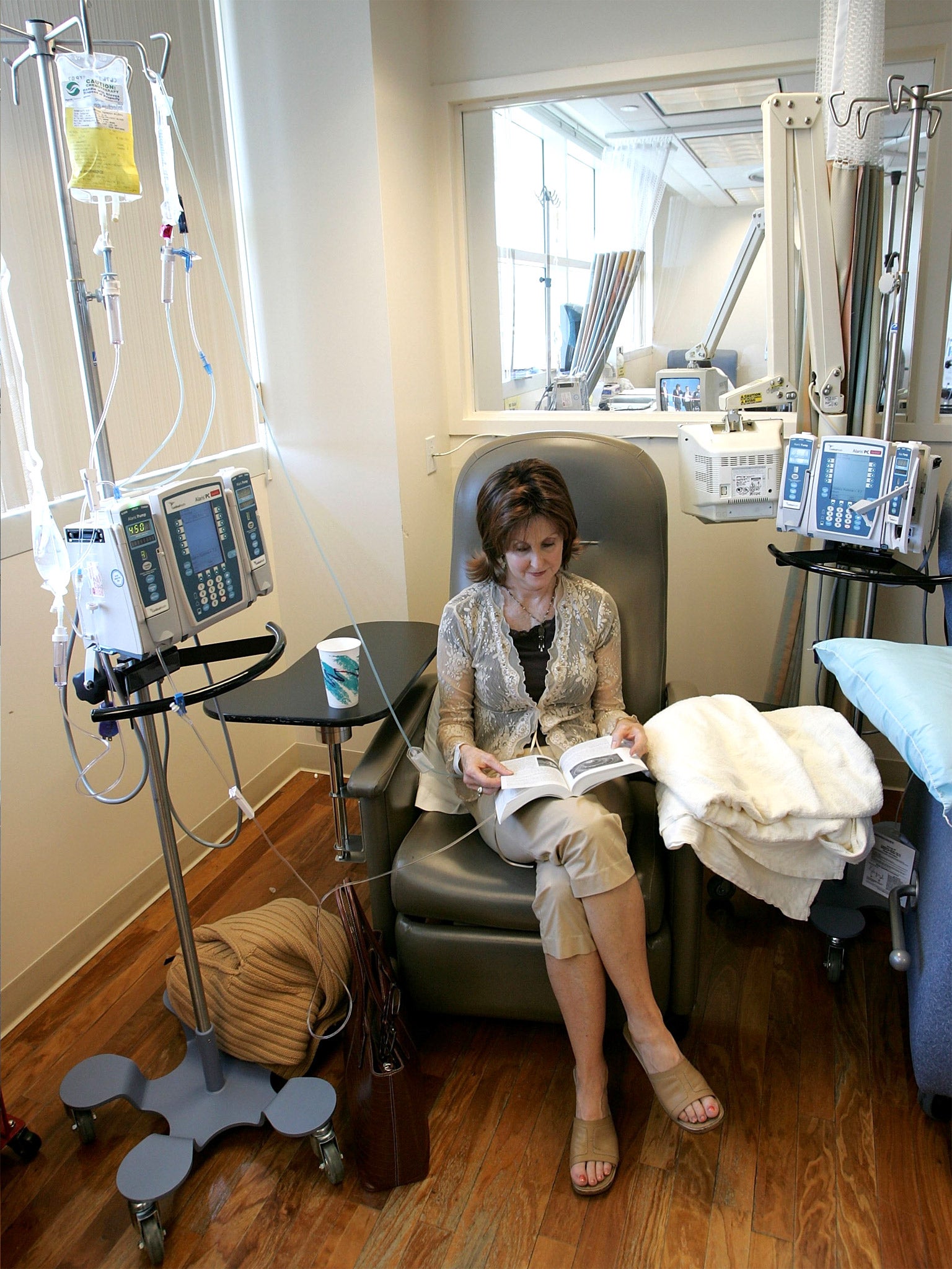 A cancer patient receives chemotherapy treatment