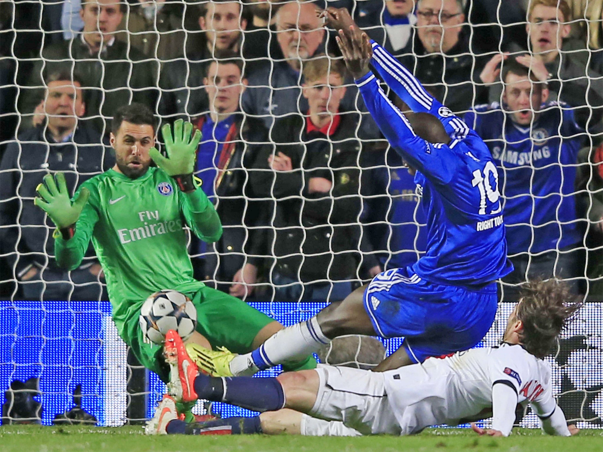 Demba Ba scoops the ball into the roof of the net