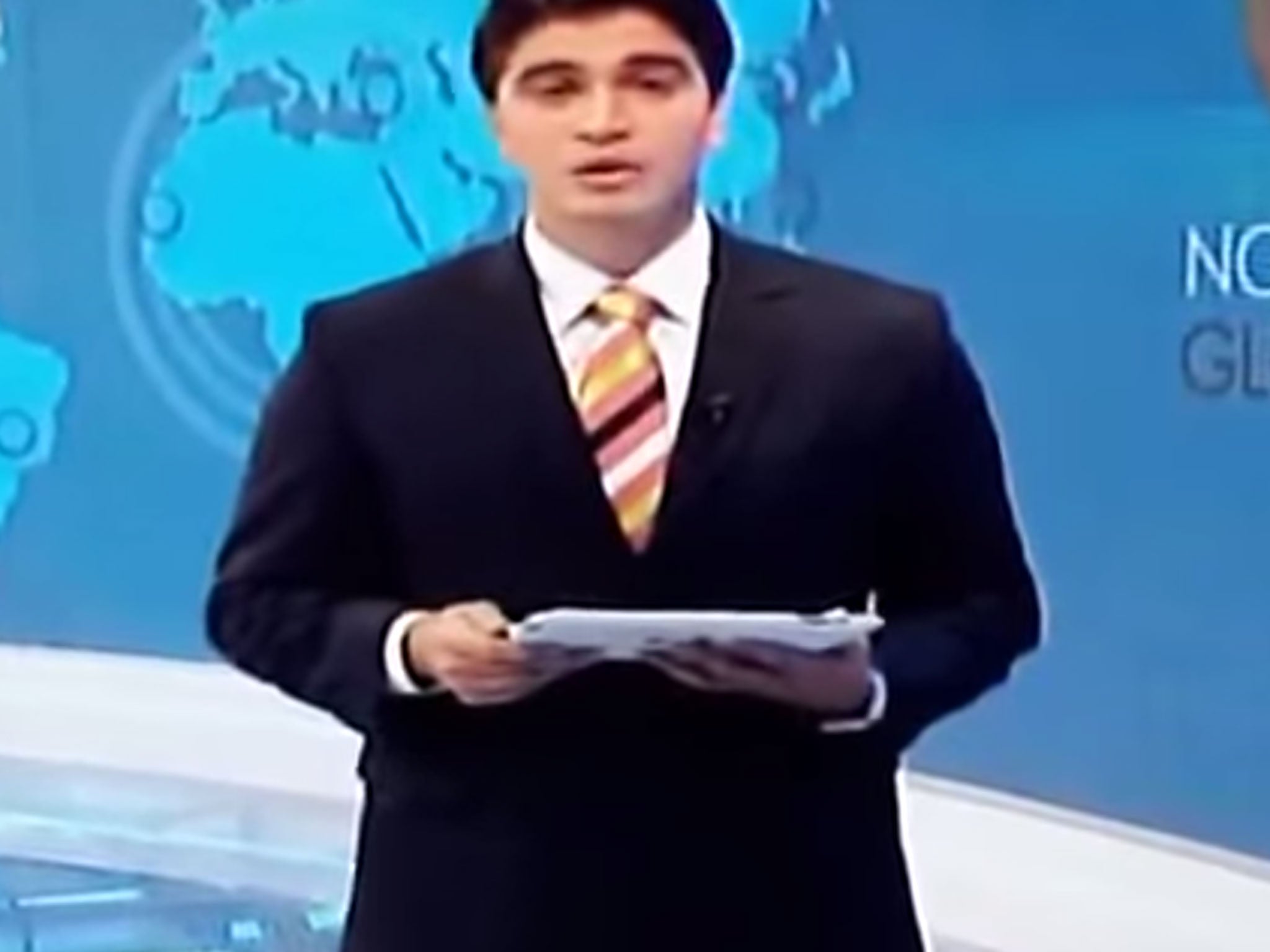 A still from the moment news presenter Rudy Chavez quit live on air