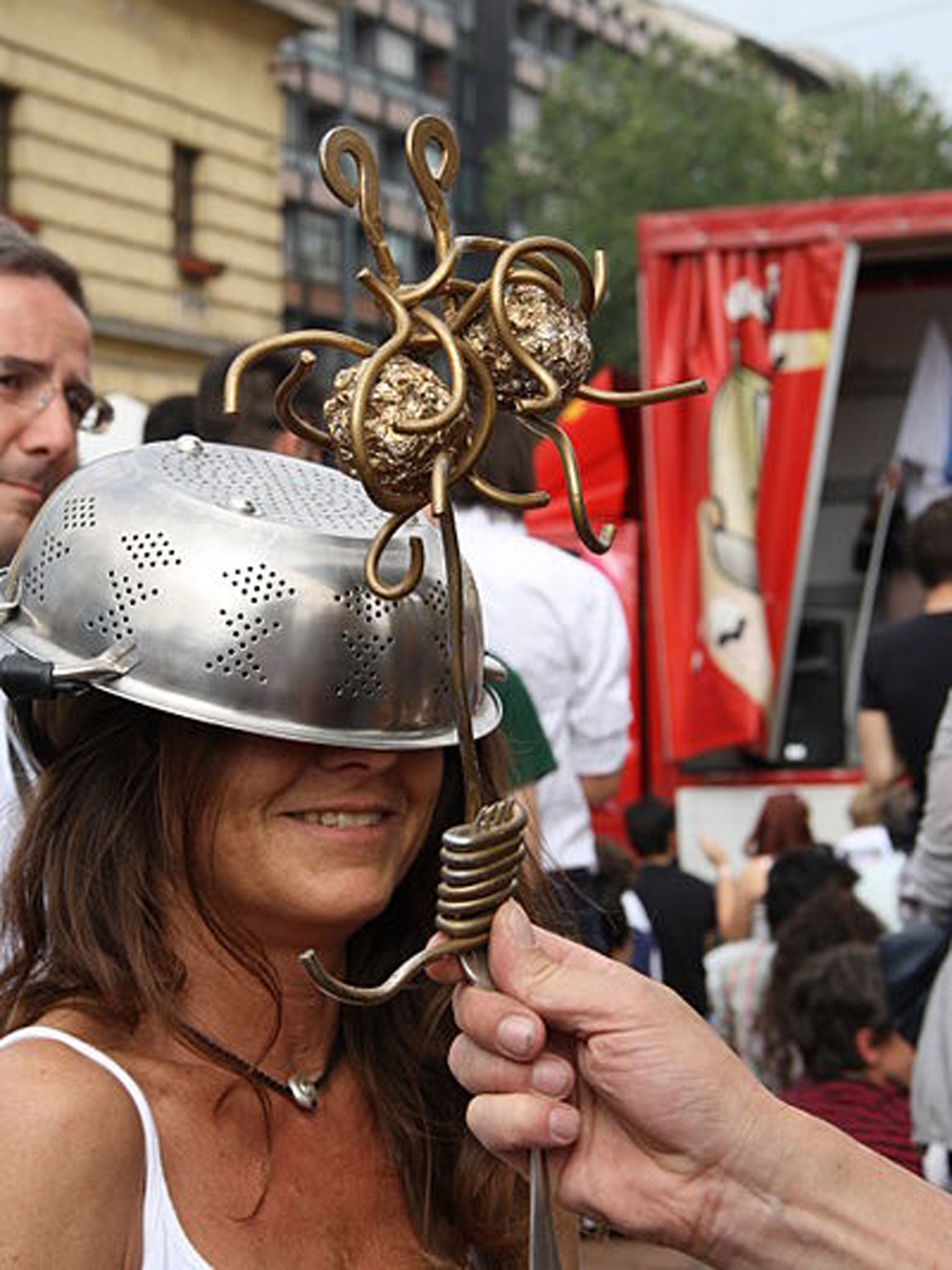 Pastafarians wear colanders on their head as a symbol of their religious beliefs