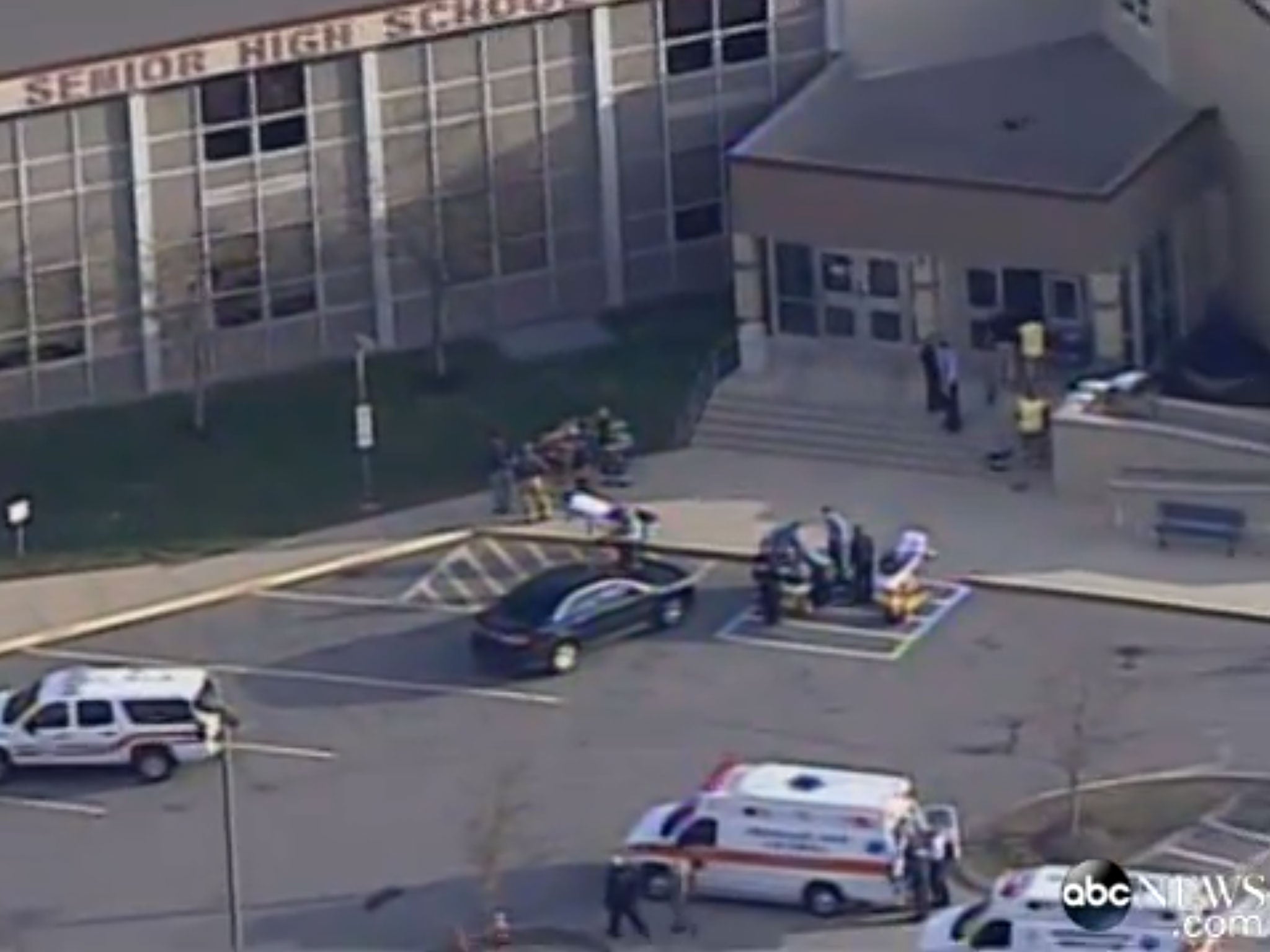 Police said 20 students were injured in the attack outside Franklin Regional High School in Murrysville, near Pittsburgh this morning