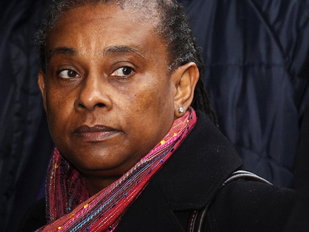 Doreen Lawrence, the mother of murdered student Stephen Lawrence, arrives at the Old Bailey on November 14, 2011 in London, England.