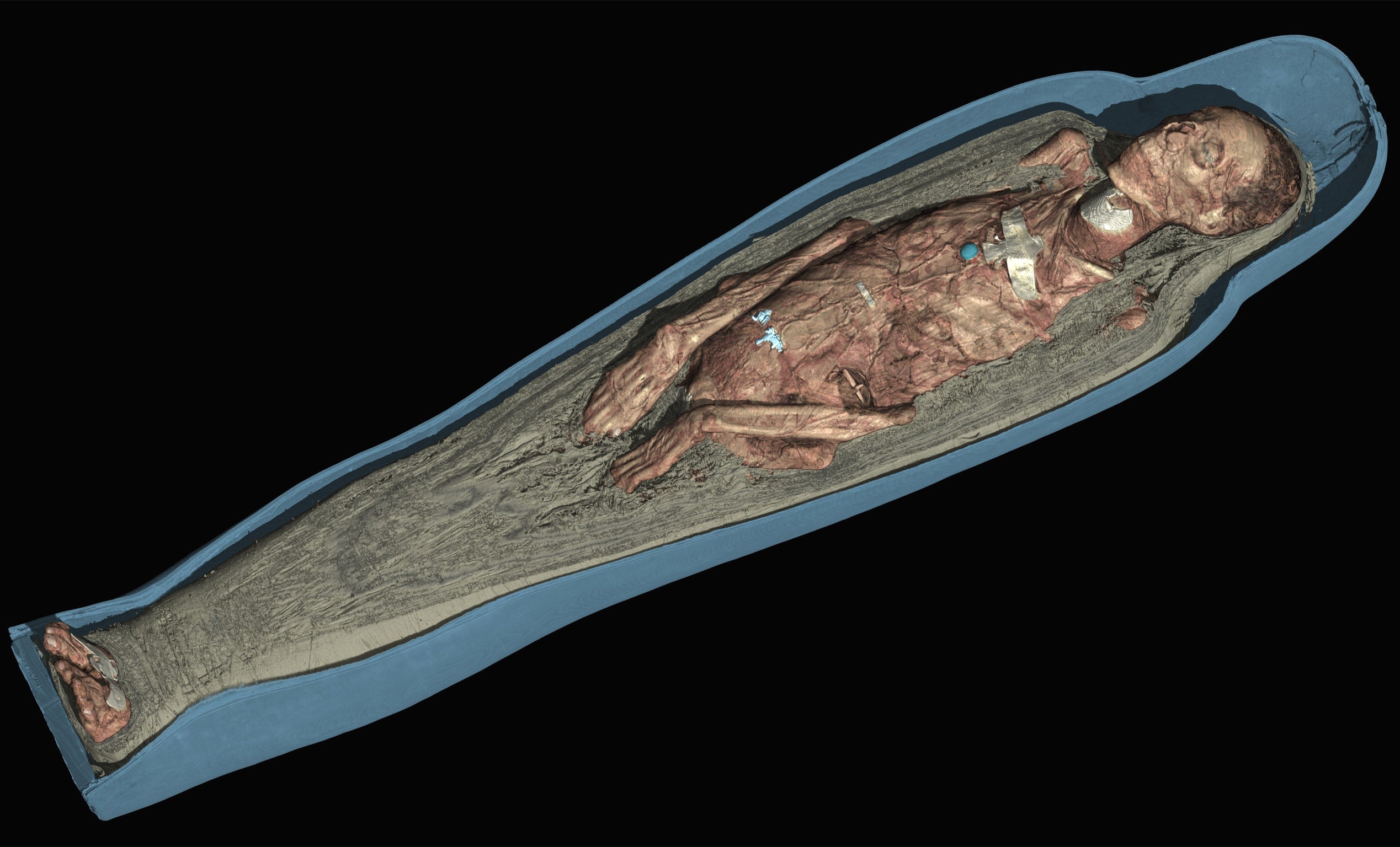 A 3D visualisation of Tamut's mummified remains