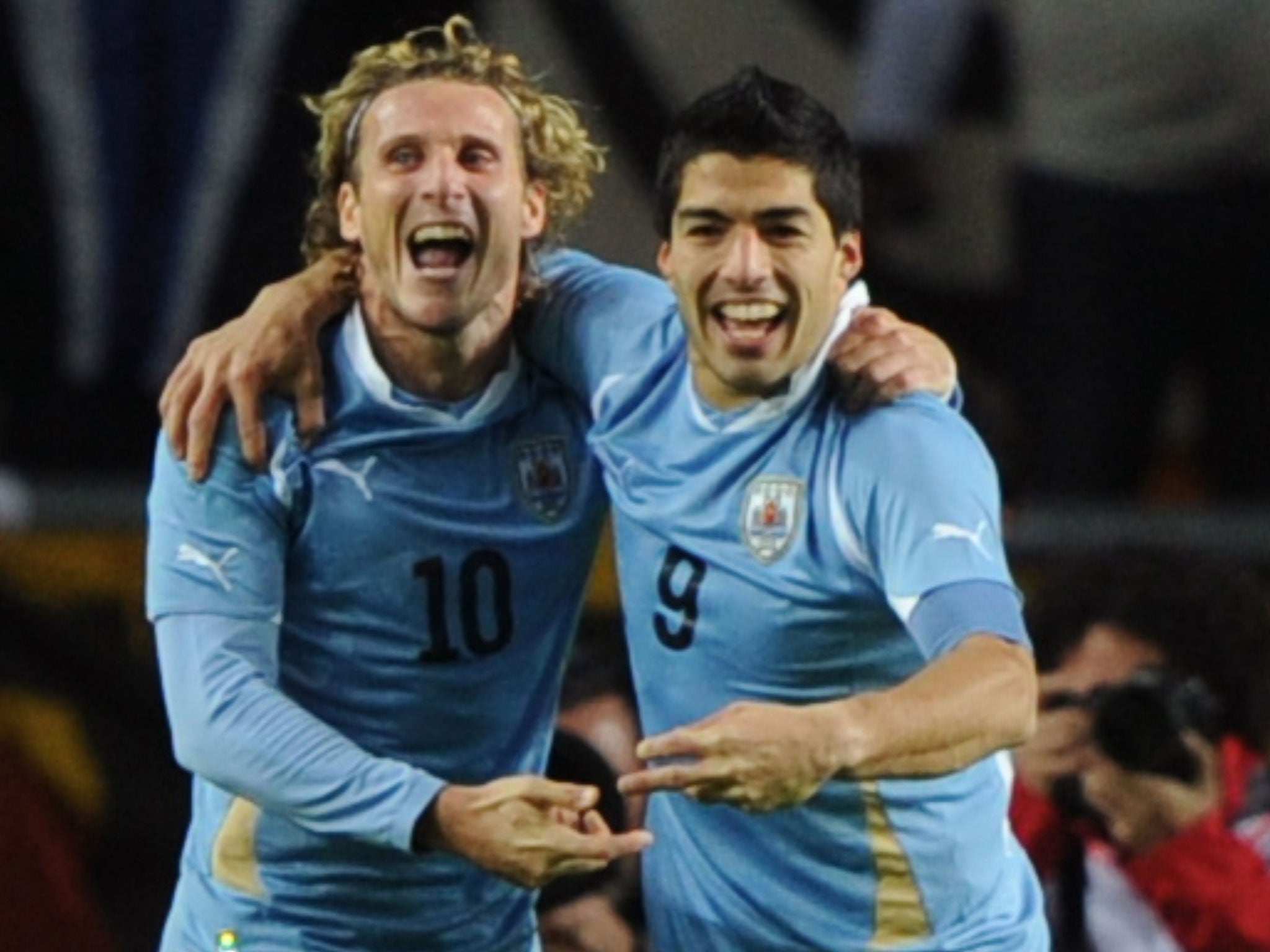 Diego Forlan and Luis Suarez on international duty for Uruguay