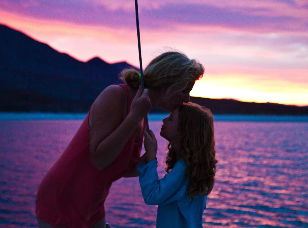 Shore start: Diane Selkirk and her daughter, Maia (now aged 12), at sunset in Mexico