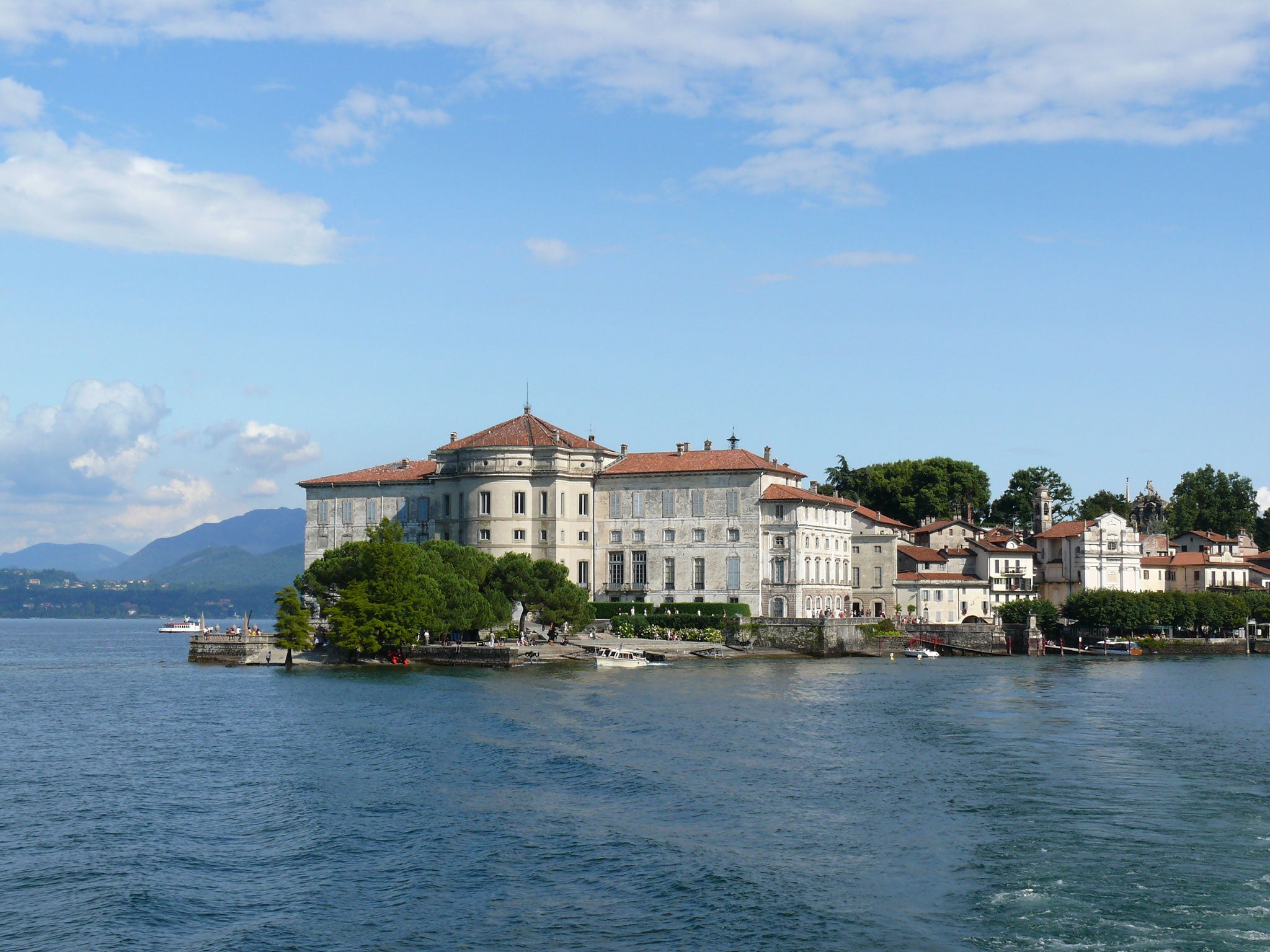 Isola Bella, one of the Borromean Islands of Lago Maggiore in north Italy. The island is entirely occupied by the Palazzo Borromeo and its Italianate garden