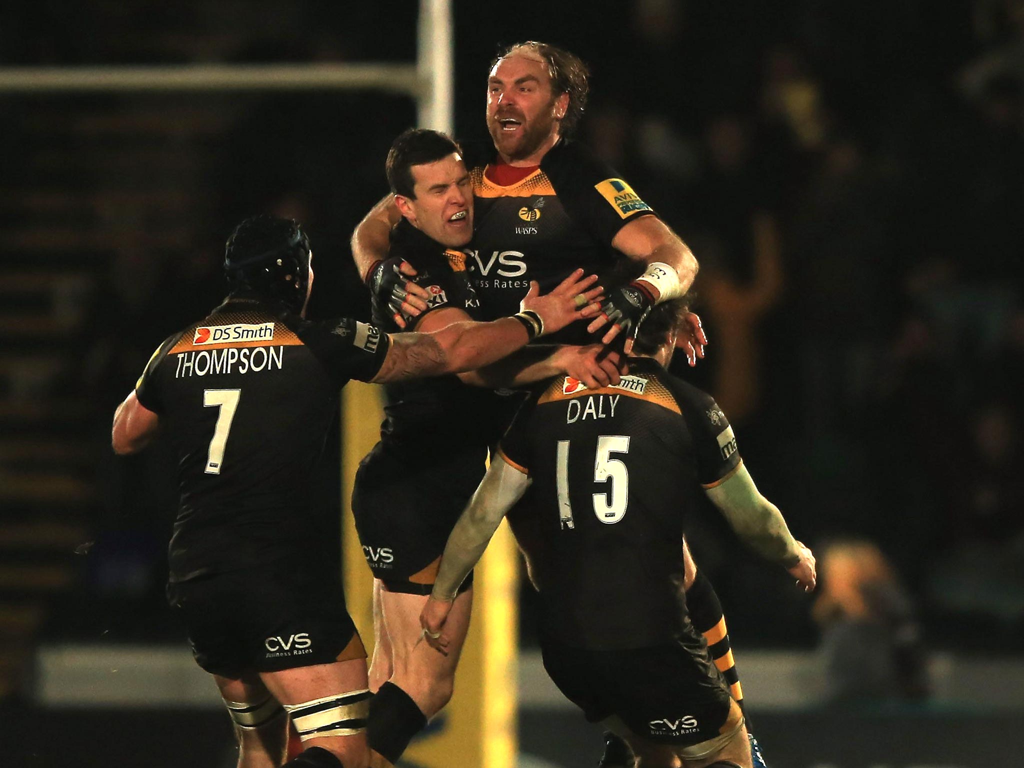 As things stand Andy Goode and seventh-placed Wasps would
qualify for a play-off place for the new Champions Cup
