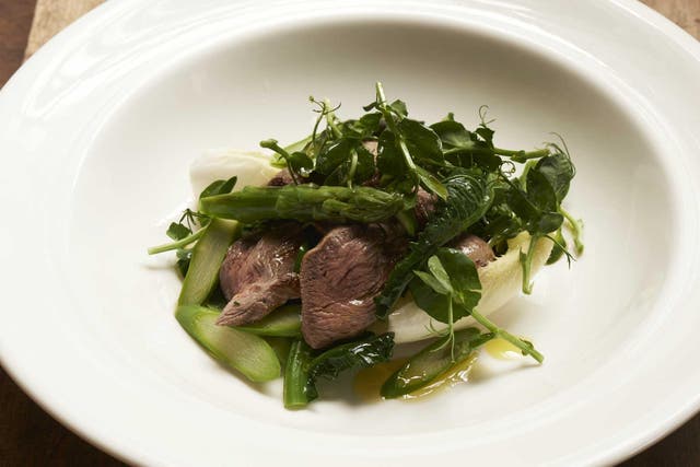 Healthy option: lamb and asparagus salad makes light work of a typically rich meat