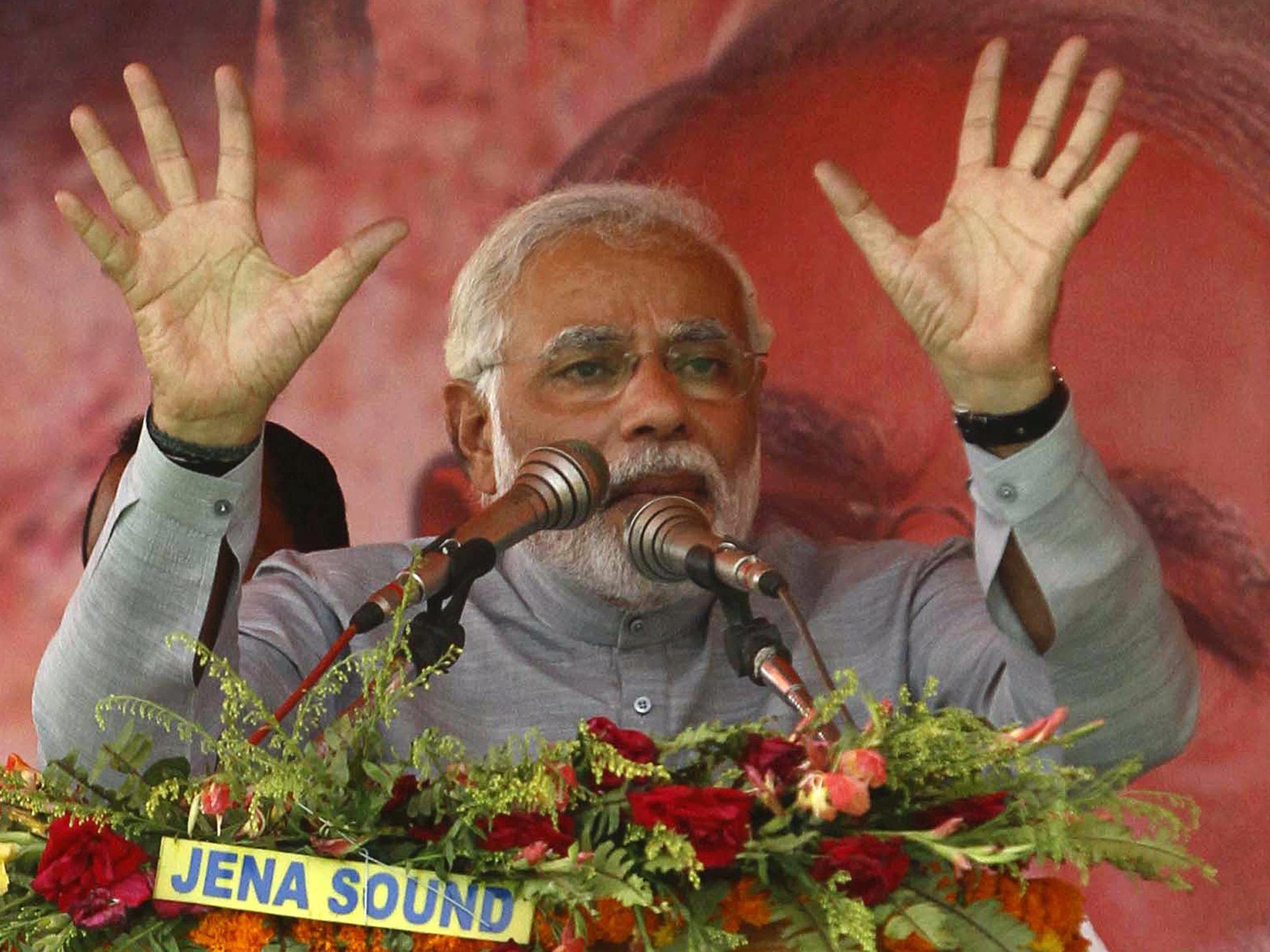 Narendra Modi yesterday, on the BJP party campaign trail