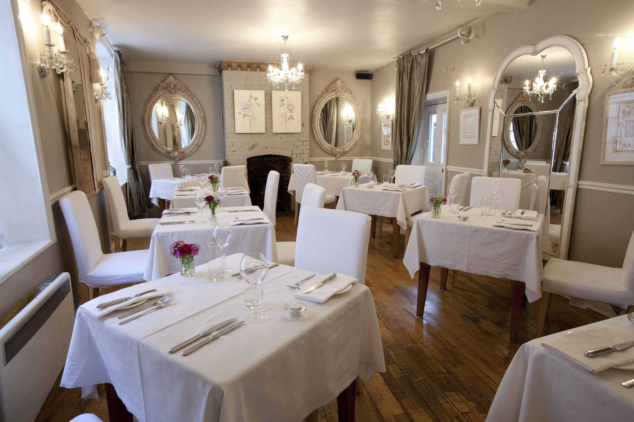 Formal dining: The restaurant's quaint dining room is small but not cramped