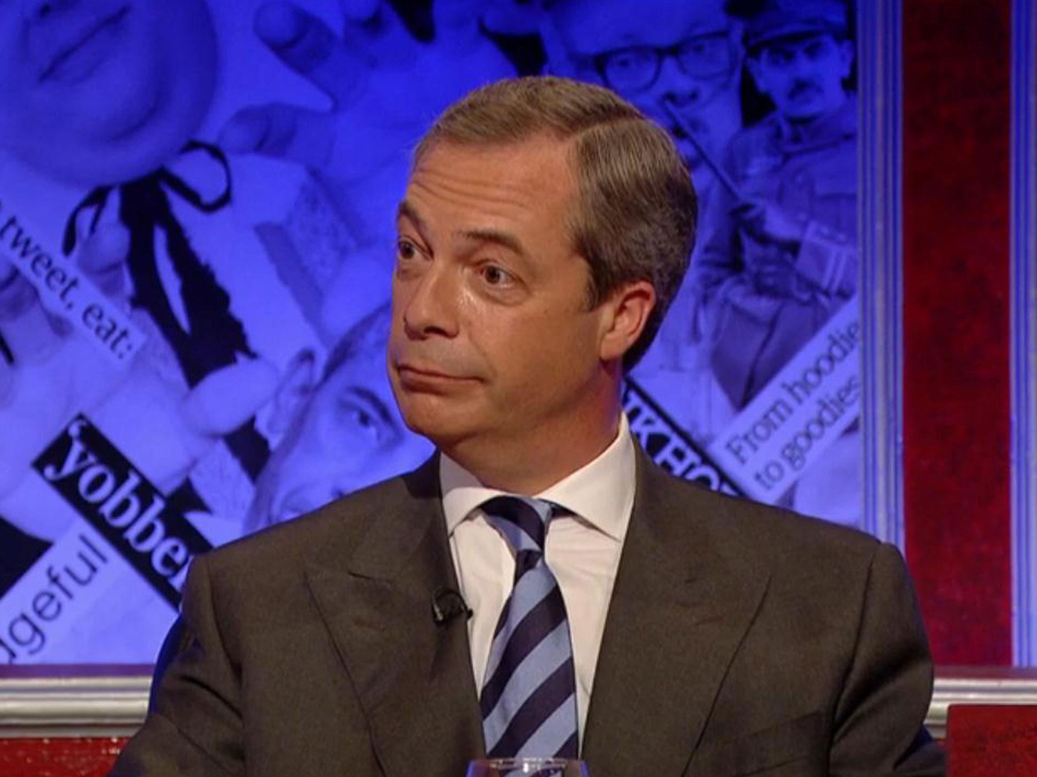 Nigel Farage appeared on Have I Got News For You last year