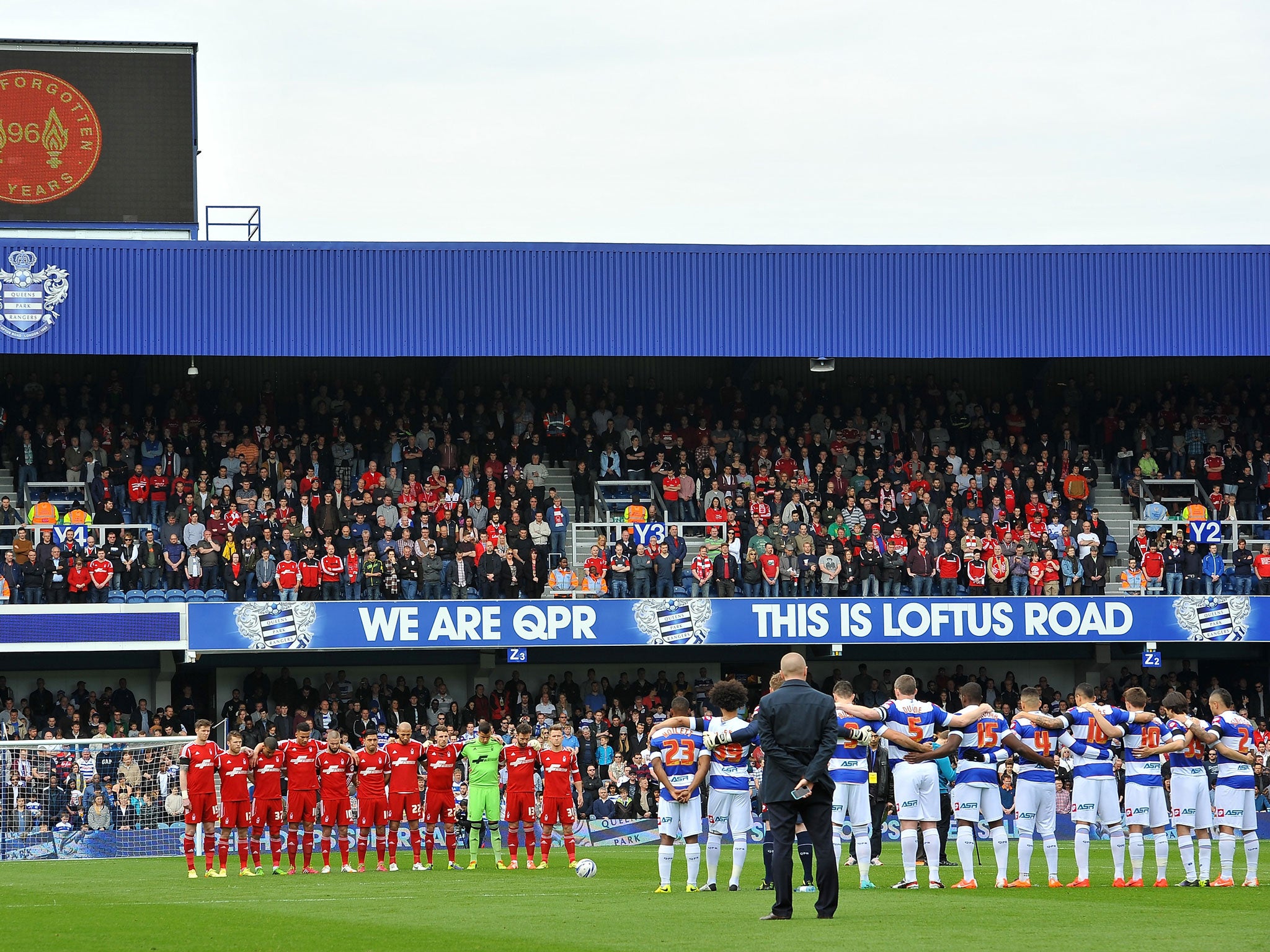 Nottingham Forest and QPR players were the first to observe a minute's silence in today's earliest kick off