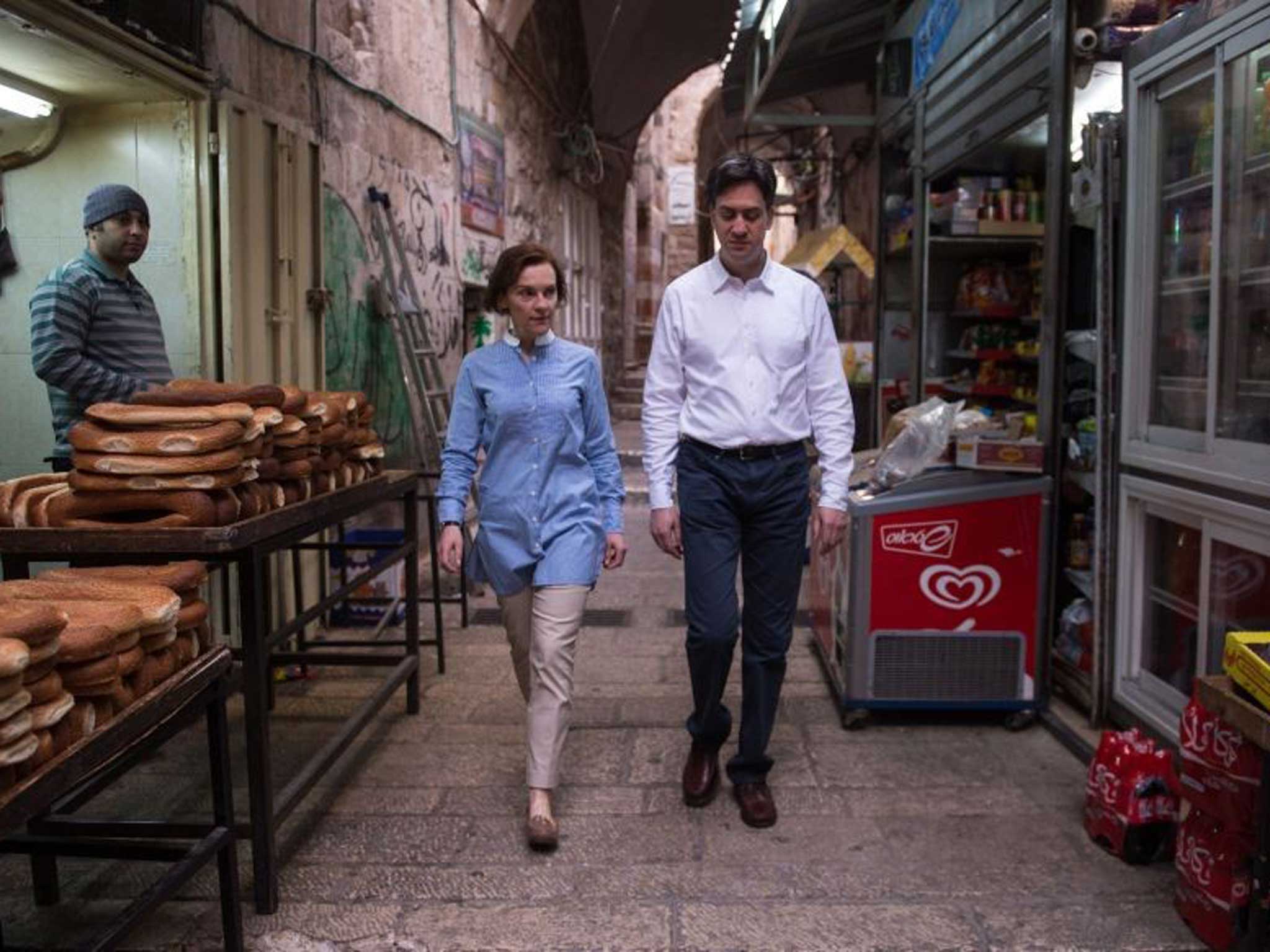 Ed Miliband and his wife in Jerusalem