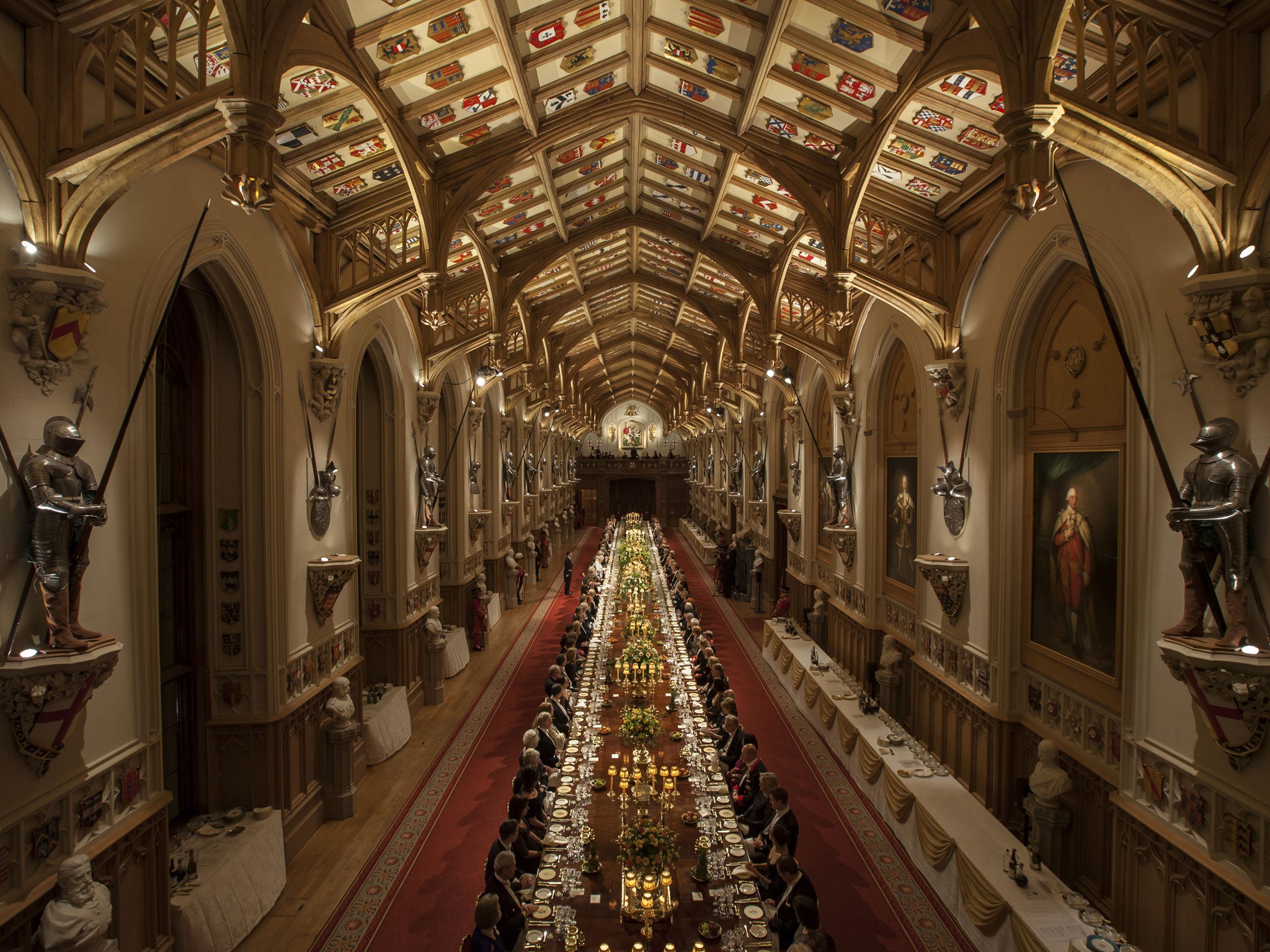 Fine dining: the banquet at Windsor Castle