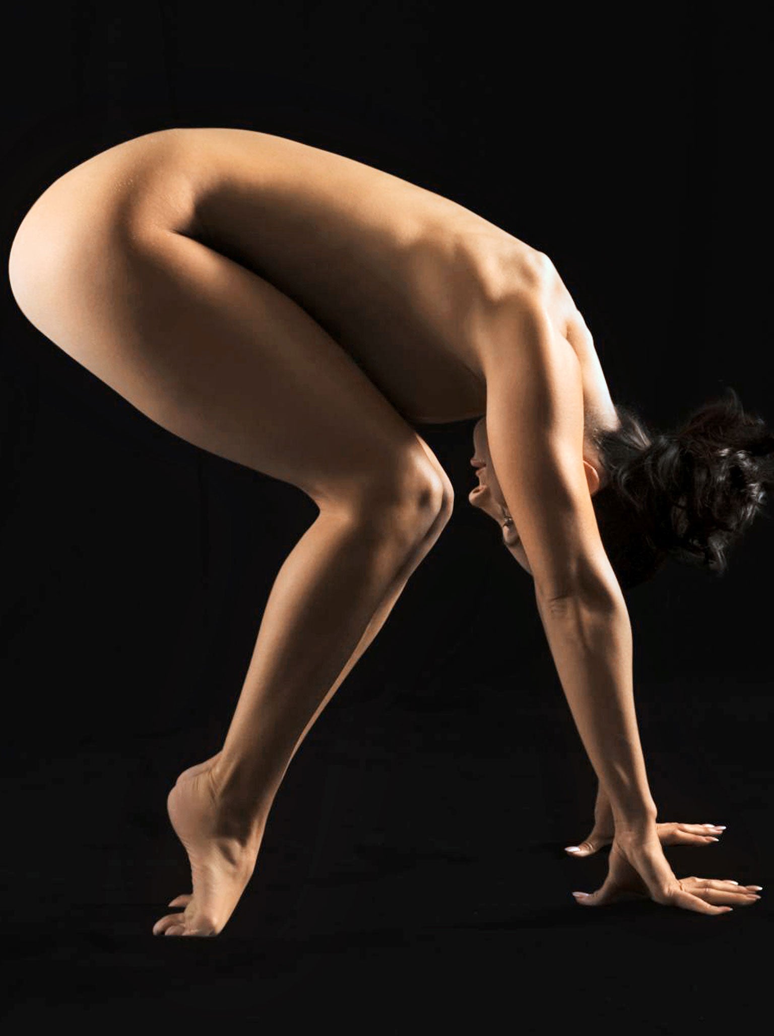 Women doing yoga naked