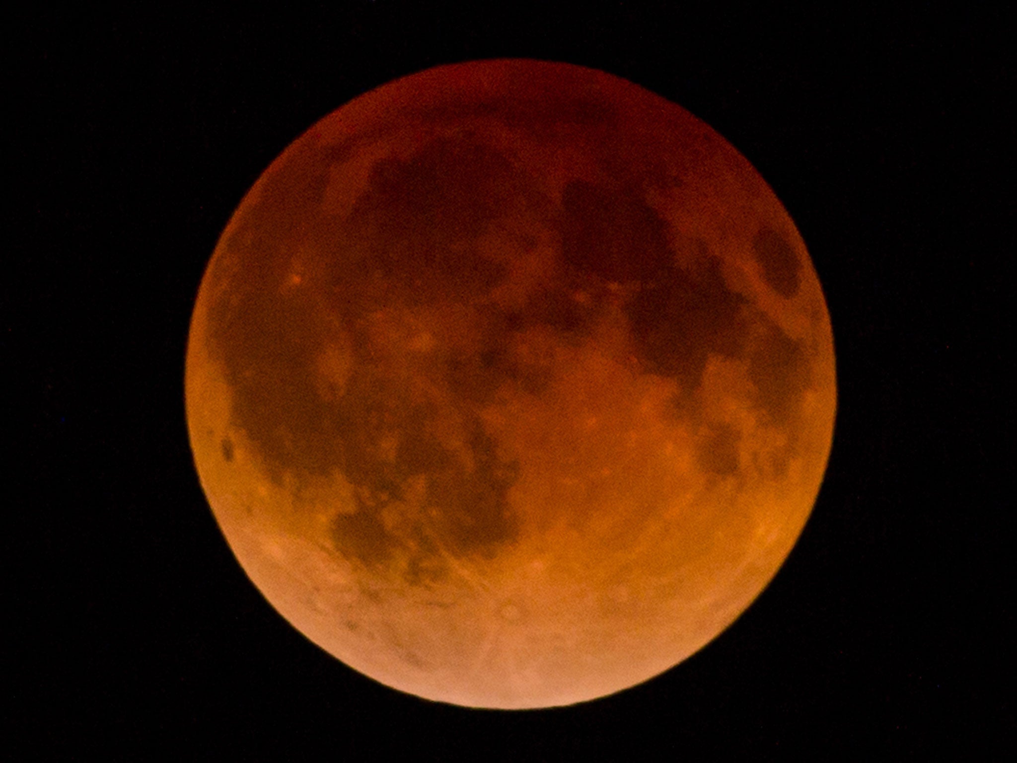 A total lunar eclipse was visible from North and South America, but sky watchers in northern and and eastern Europe, eastern Africa, the Middle East and Central Asia were out of luck, according to US space agency NASA