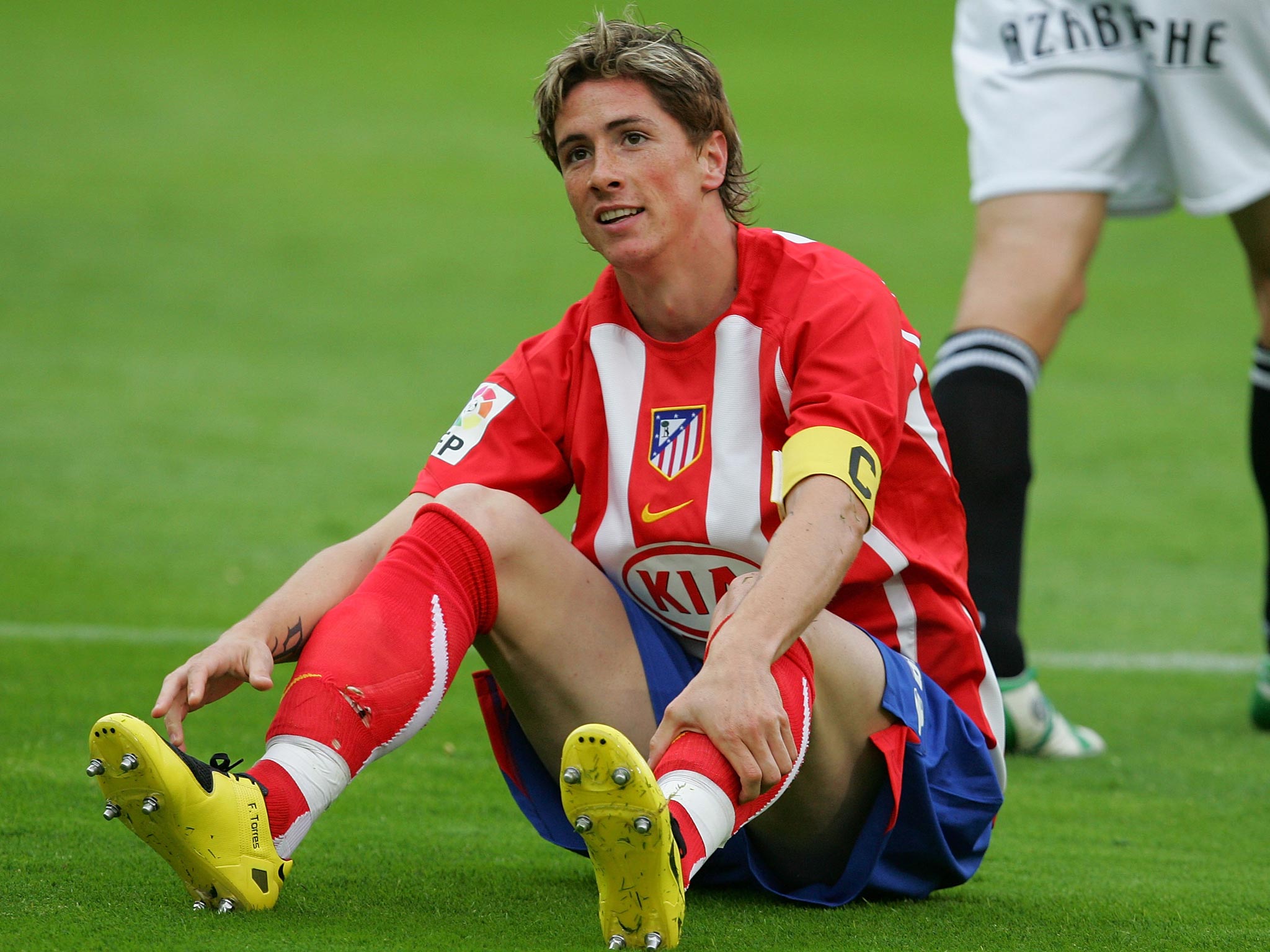 Torres in action for Atletico Madrid in 2007, before he left to join Liverpool