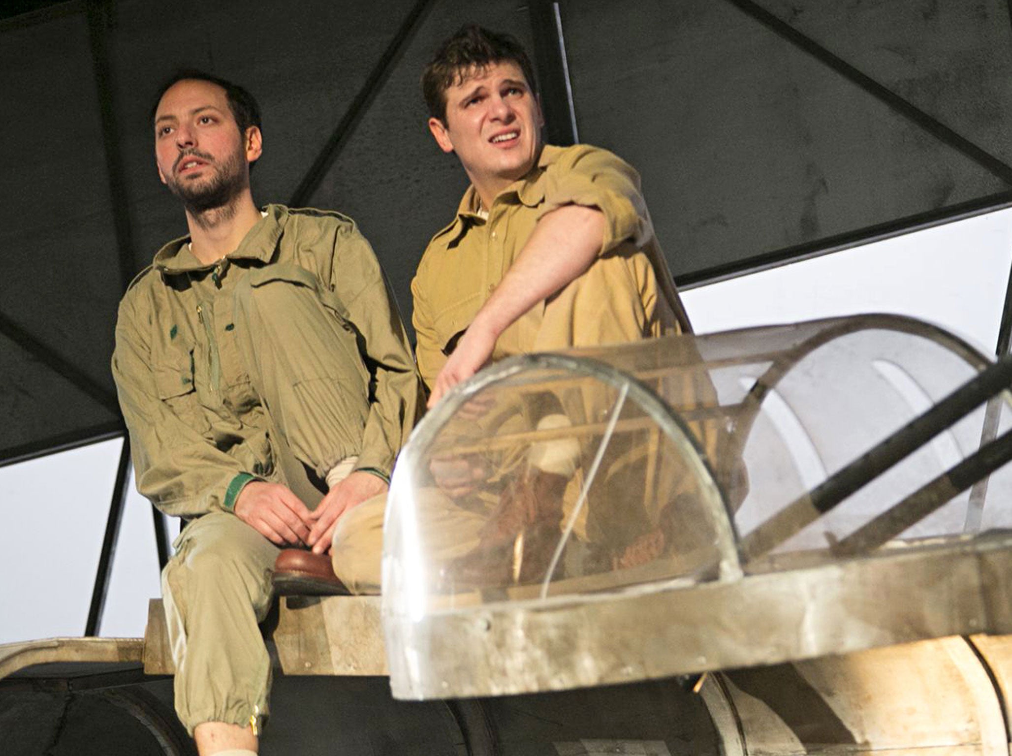 Philip Arditti as Yossarian and Christopher Price as Milo Minderbinder in Northern Stage's 'Catch-22'