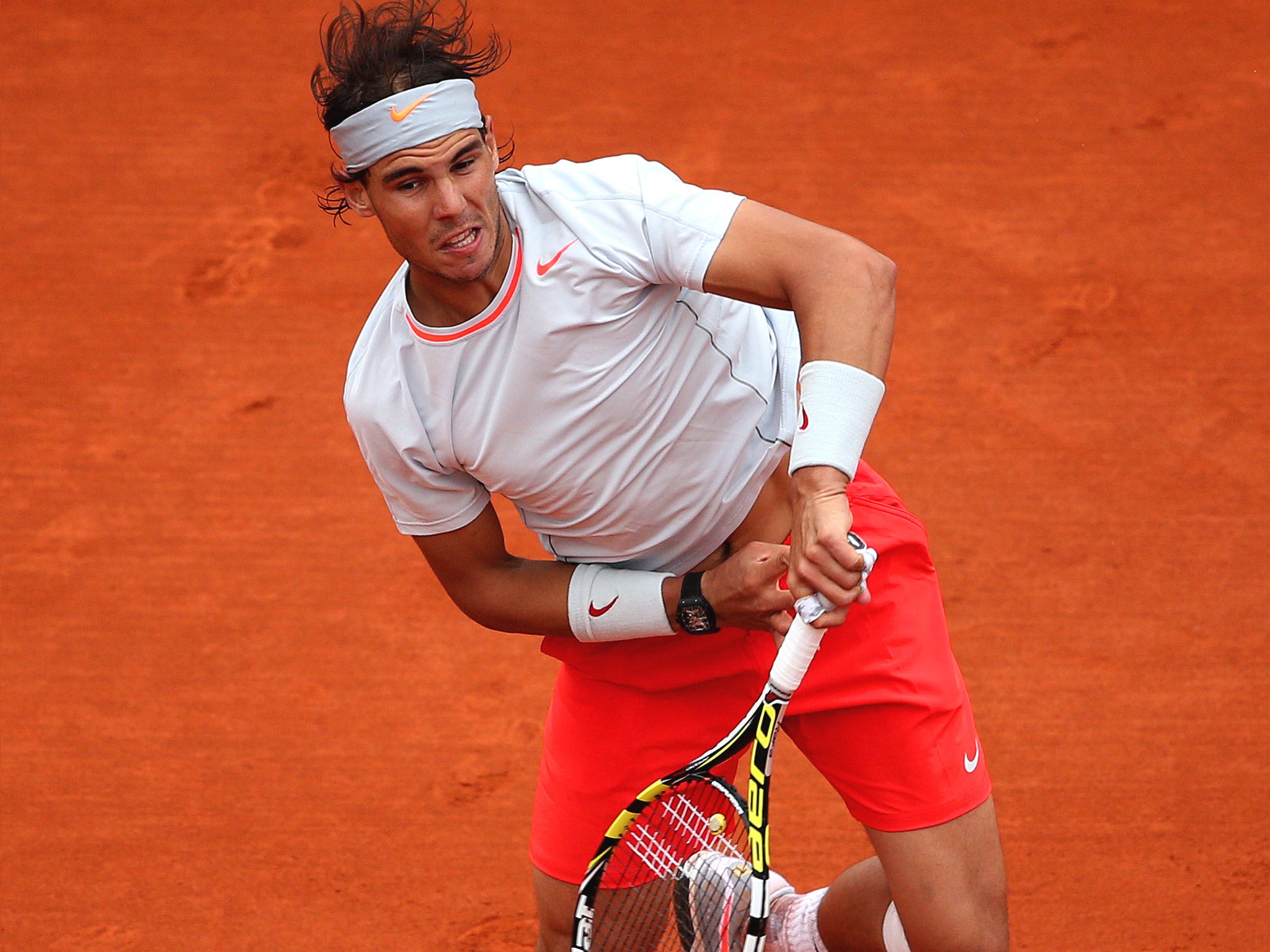 Rafael Nadal winning last year’s French Open final. He has lost only once at Roland Garros
