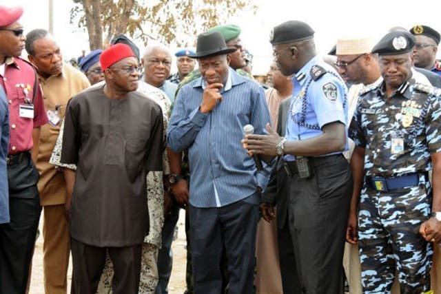 The recent attacks in Nigeria will increase pressure on its president, Goodluck Jonathan (centre), to rethink his strategy in confronting Boko Haram