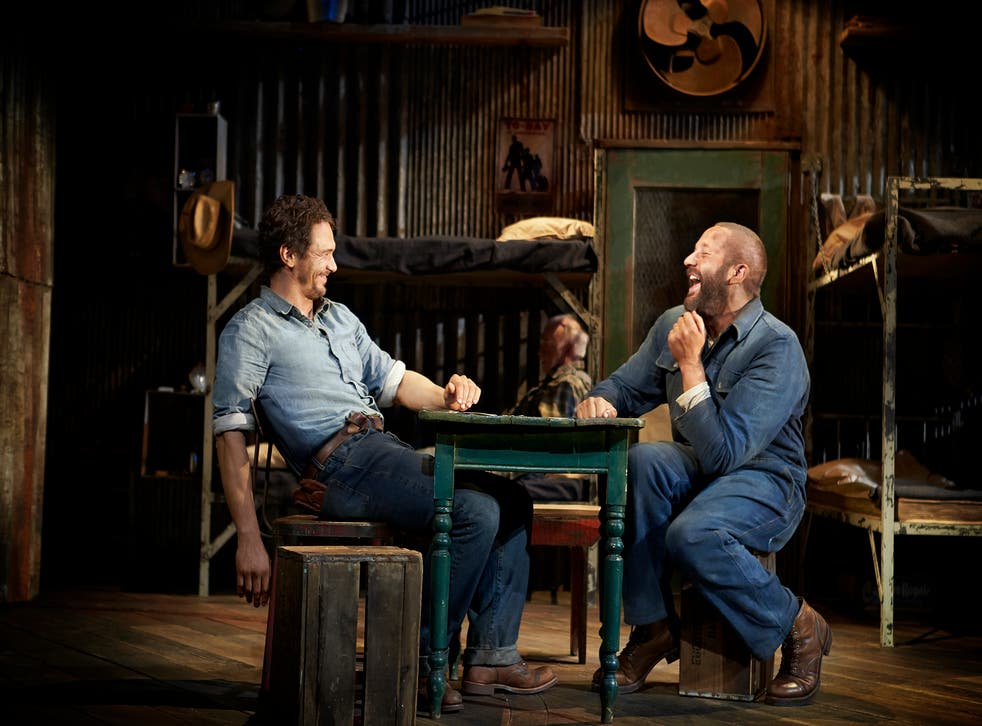 James Franco and Chris O'Dowd in Of Mice and Men on Broadway