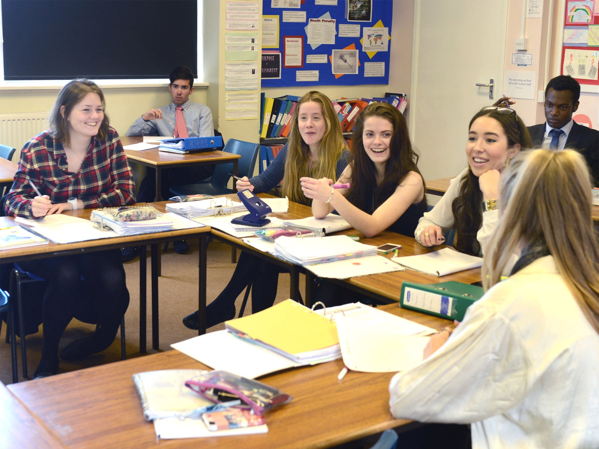 Ethical matters: pupils during a philosophy lesson