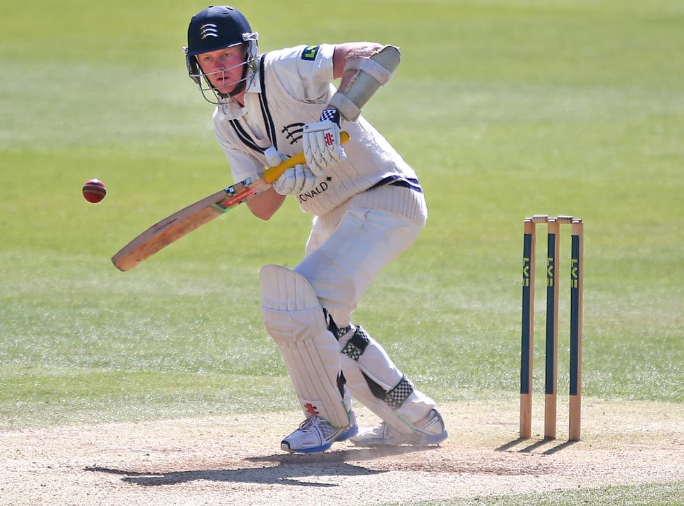 Sam Robson boosted his England chances with an unbeaten 41 to take Middlesex to a 10-wicket victory over Notts