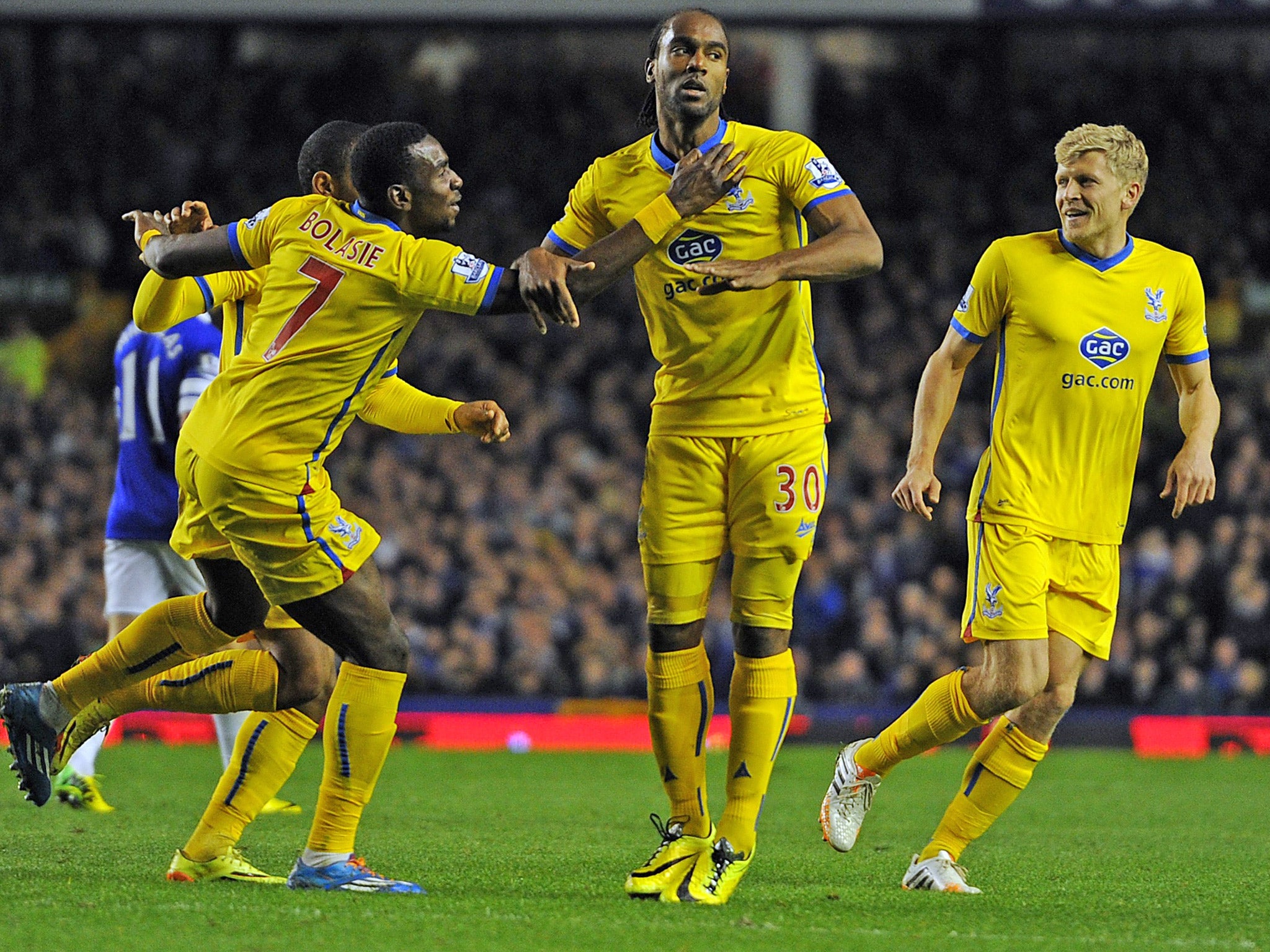 Cameron Jerome celebrates Palace's third - which proved to be the winner