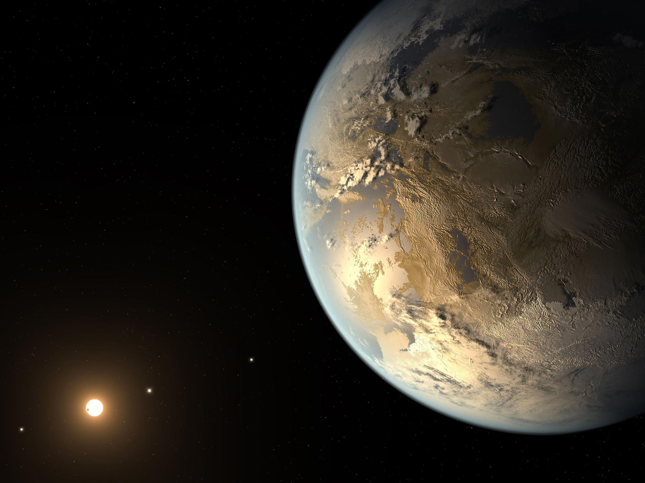 An artist's impression of Kepler-186f which may have conditions suitable to life