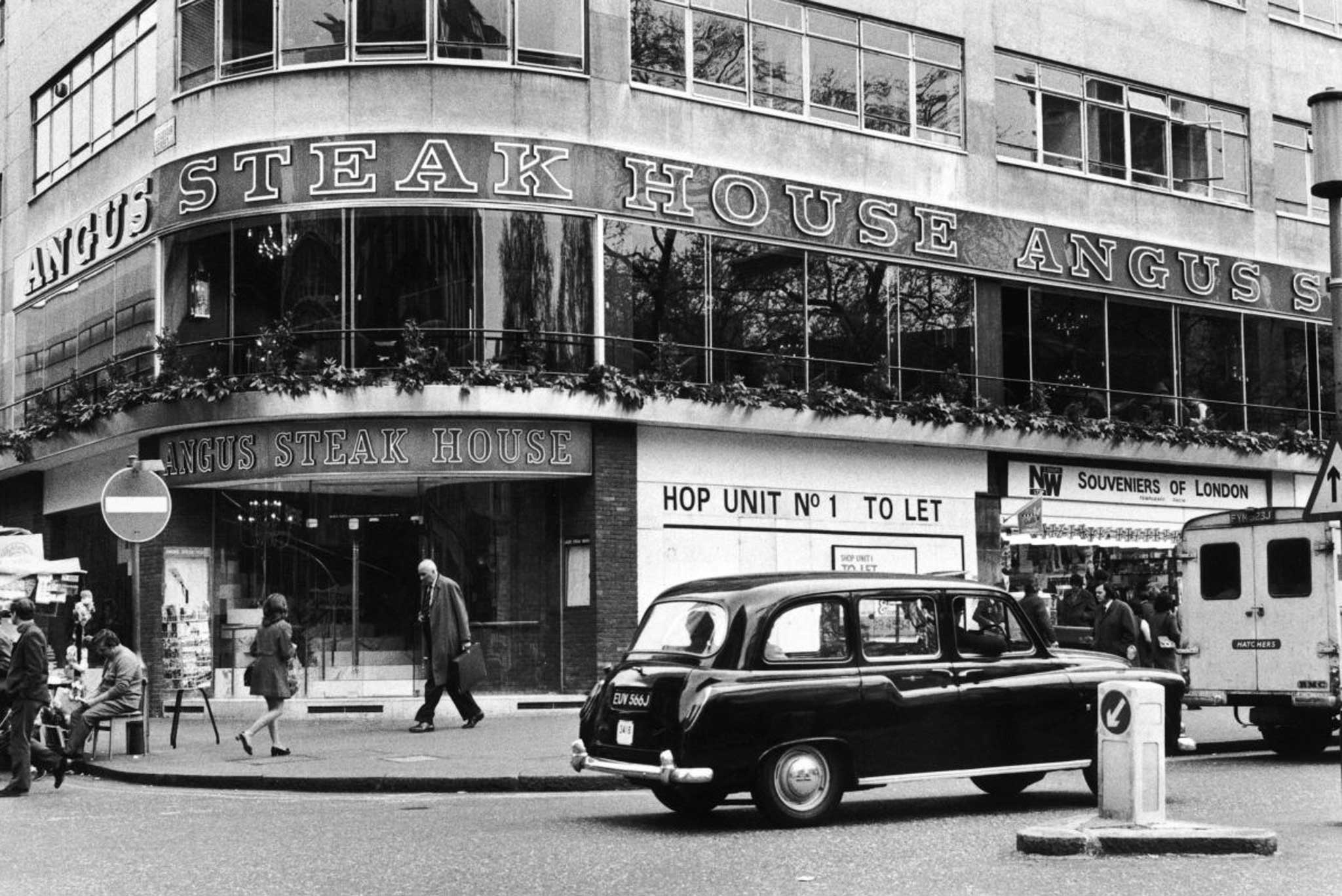 An Angus Steakhouse in Leicester Square, London in 1972