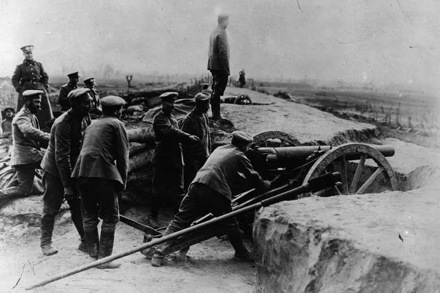 Russian artillery positions outside Przemysl, during the six-month siege of the heavily fortified
Austro-Hungarian city, part of present-day Poland