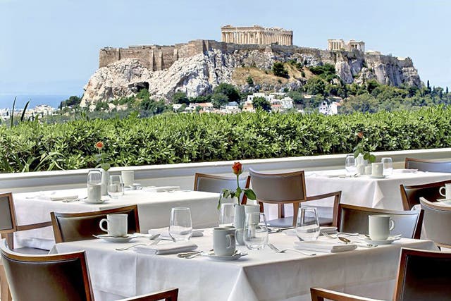 High class: Acropolis view from the Grand Hotel Bretagne