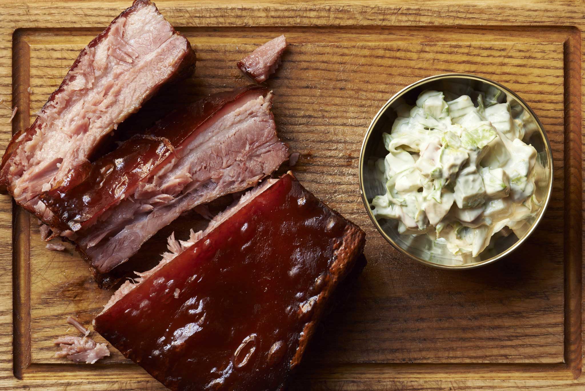 Marks' bacon rib with Waldorf salad is perfect for the summer barbecue season