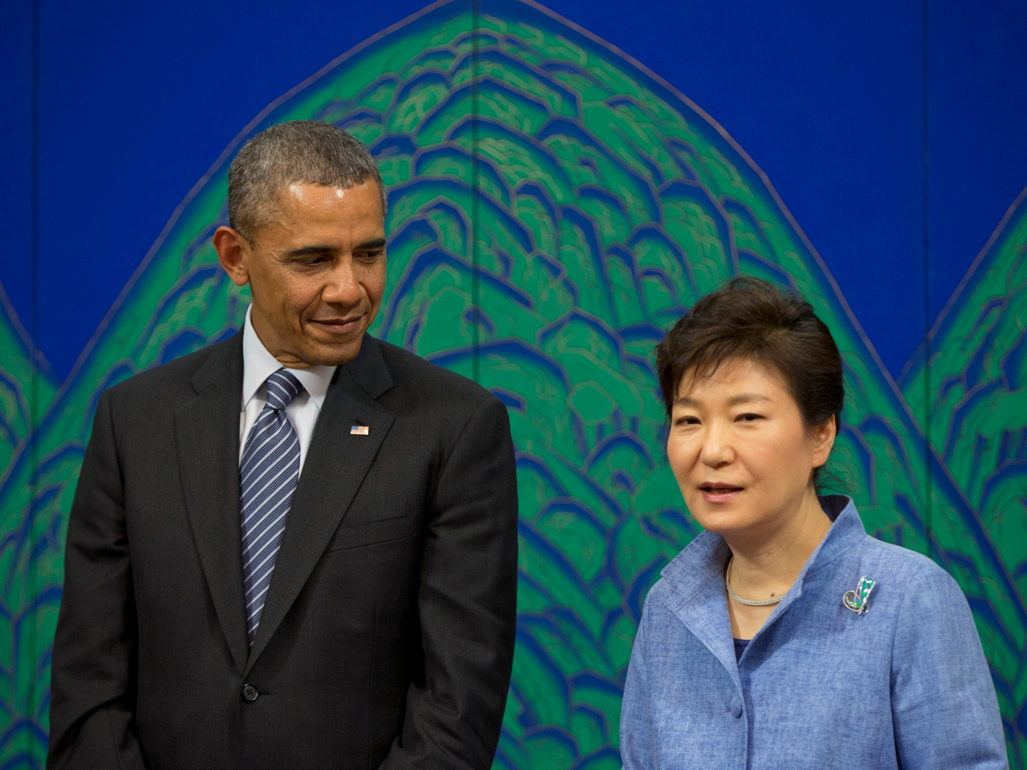 President Barack Obama with South Korean President Park Geun-hye during his recent visit to the country