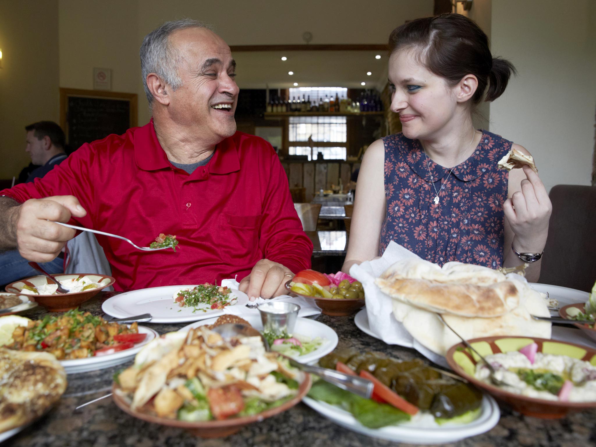 Pa for the courses: Sophie Robehmed dines with her father, Georges, at The Cedar restaurant