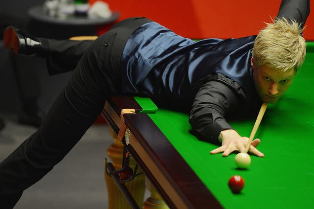 Neil Robertson on his way to victory over Judd Trump at the Crucible on Wednesday
