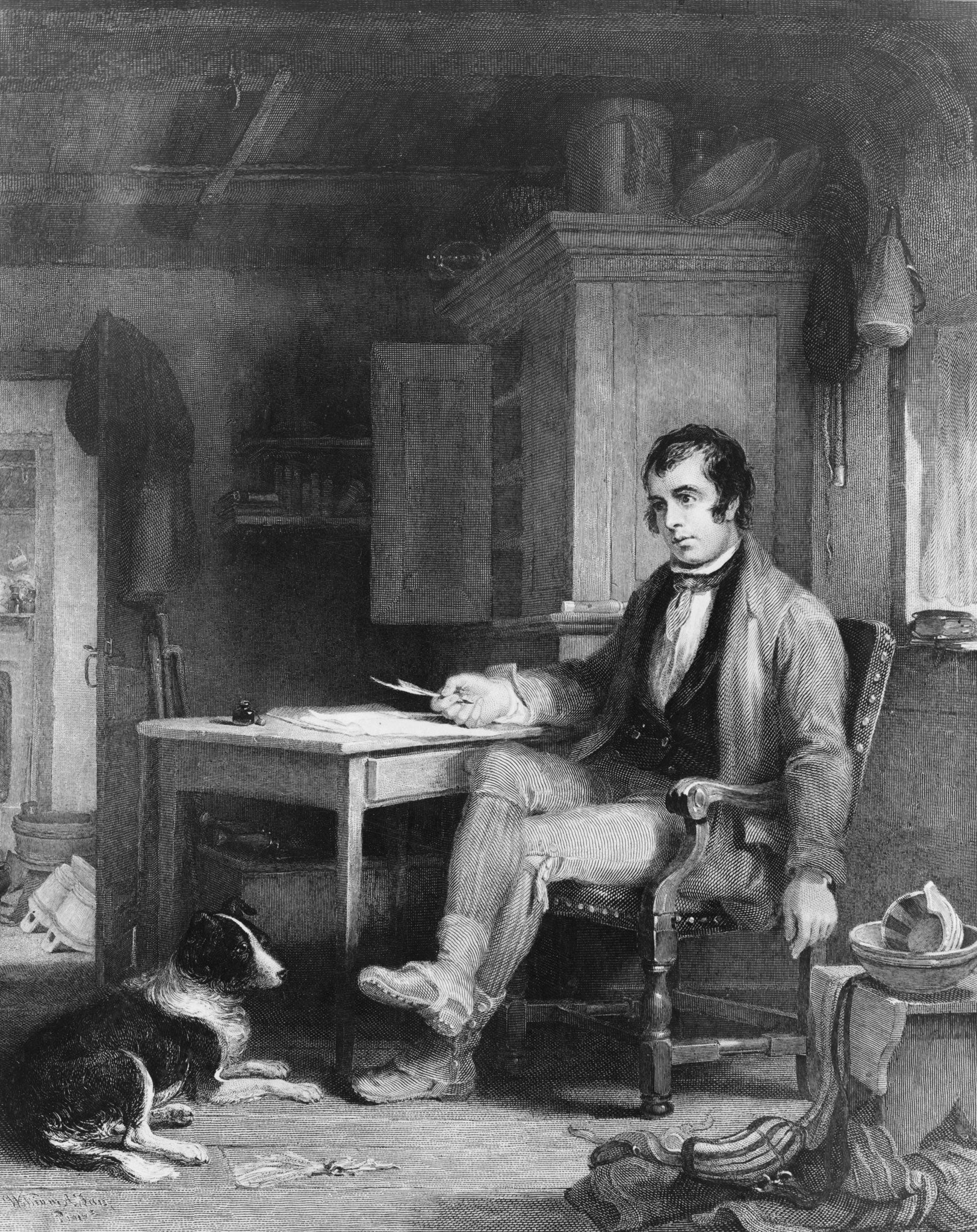 The pleasures of dialect: Robert Burns in his cottage composing 'The Cotter's Saturday Night'